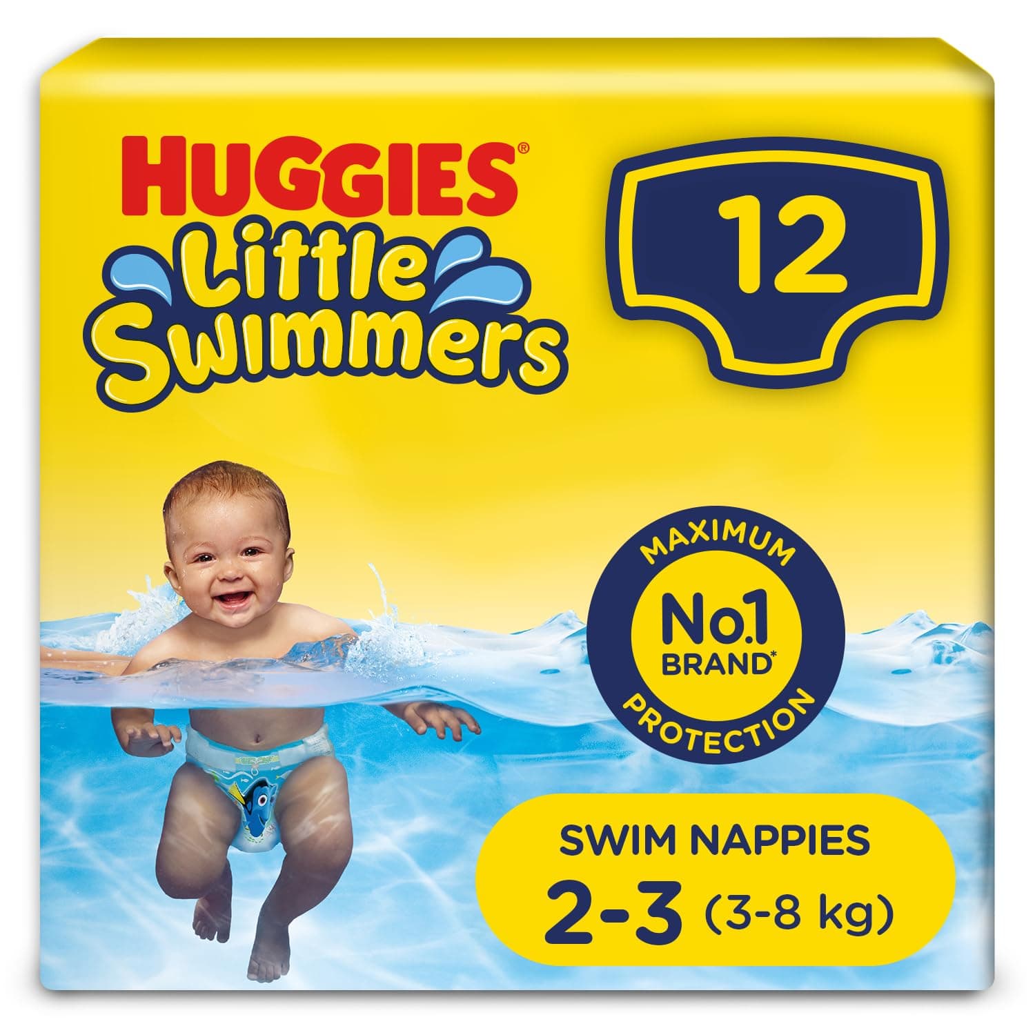 Little Swimmers Nappies Size 2-3, 12 Count (Pack of 1) Disney