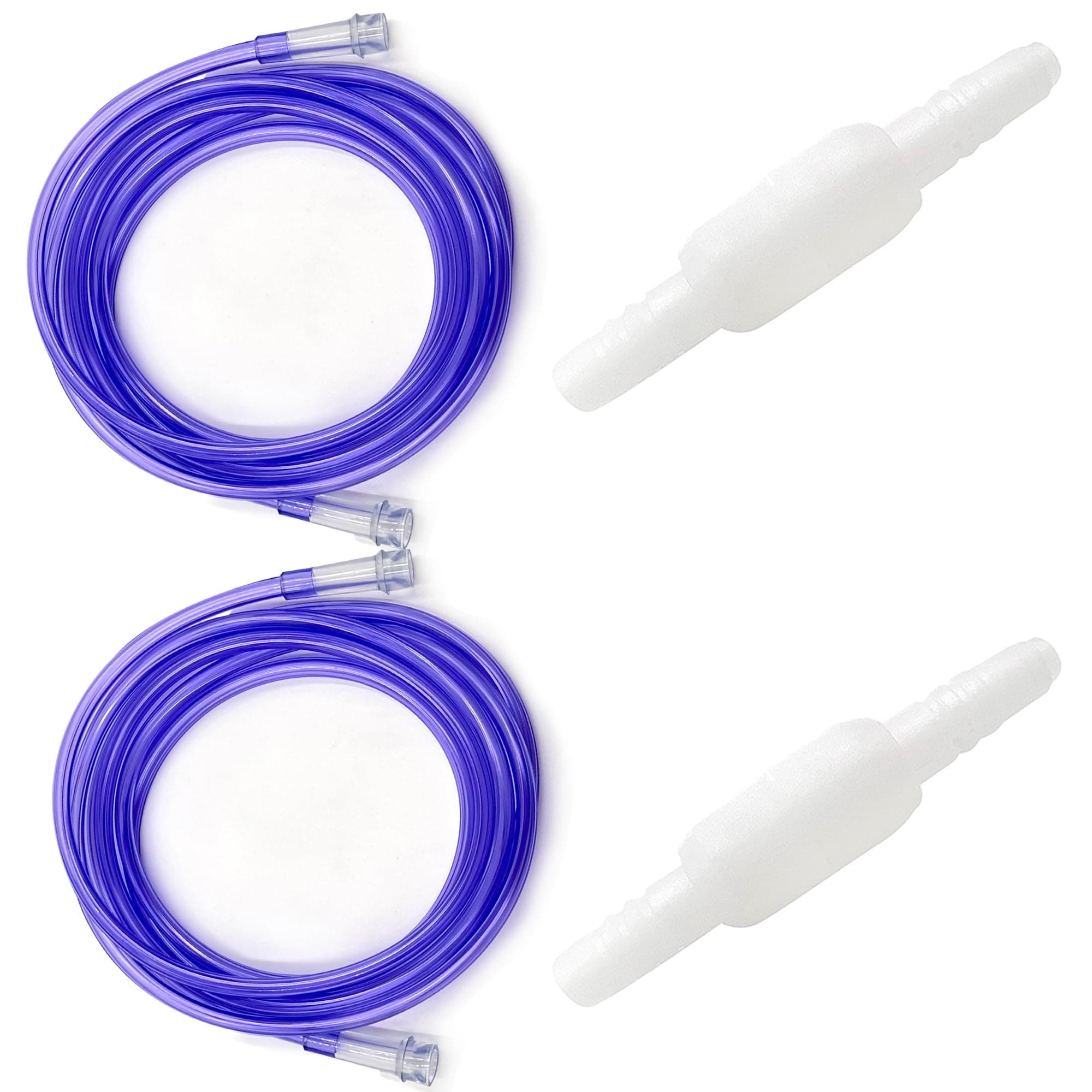 2pk 25Ft Oxygen Supply Tubing - Swivel Connectors, Crush Resistant - 360 degree rotation, for Nasal Cannulas, Cannula Nasal Tubing, Oxygen Concentrator - Purple