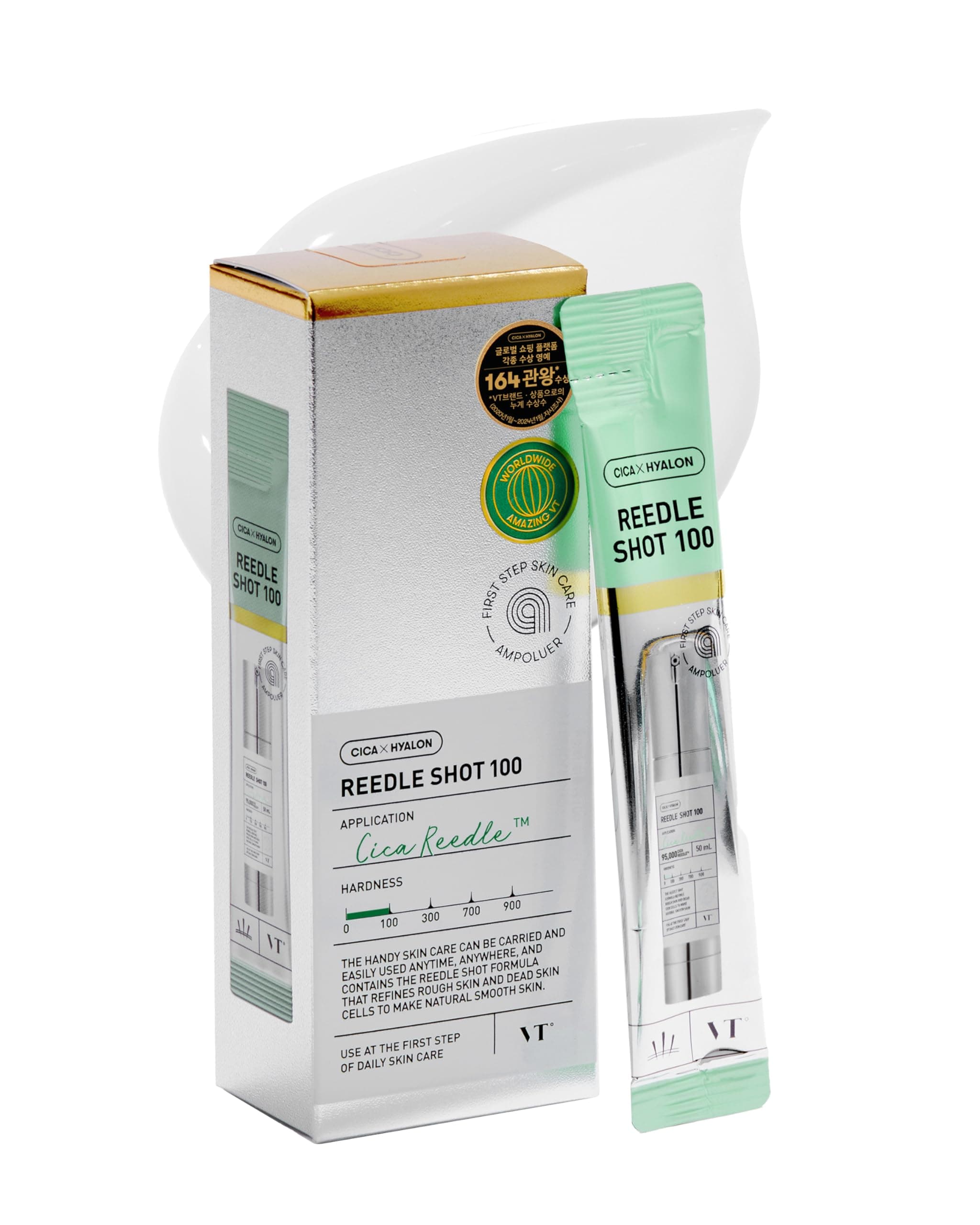 VT COSMETICS Cica Reedle Shot Ampouler, For Hydrated Skin 0.067Fl Ozx7 Pcs (2mlx7)