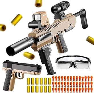 MoonmenCombination M1911 Soft Bullets Toy Gun, Automatic Reloading Rebound Shell Ejecting, Toys Soft Foam Blaster Pistol Shooting Games, Education Model Toys for Kids Boys Girls (Combination M1911)