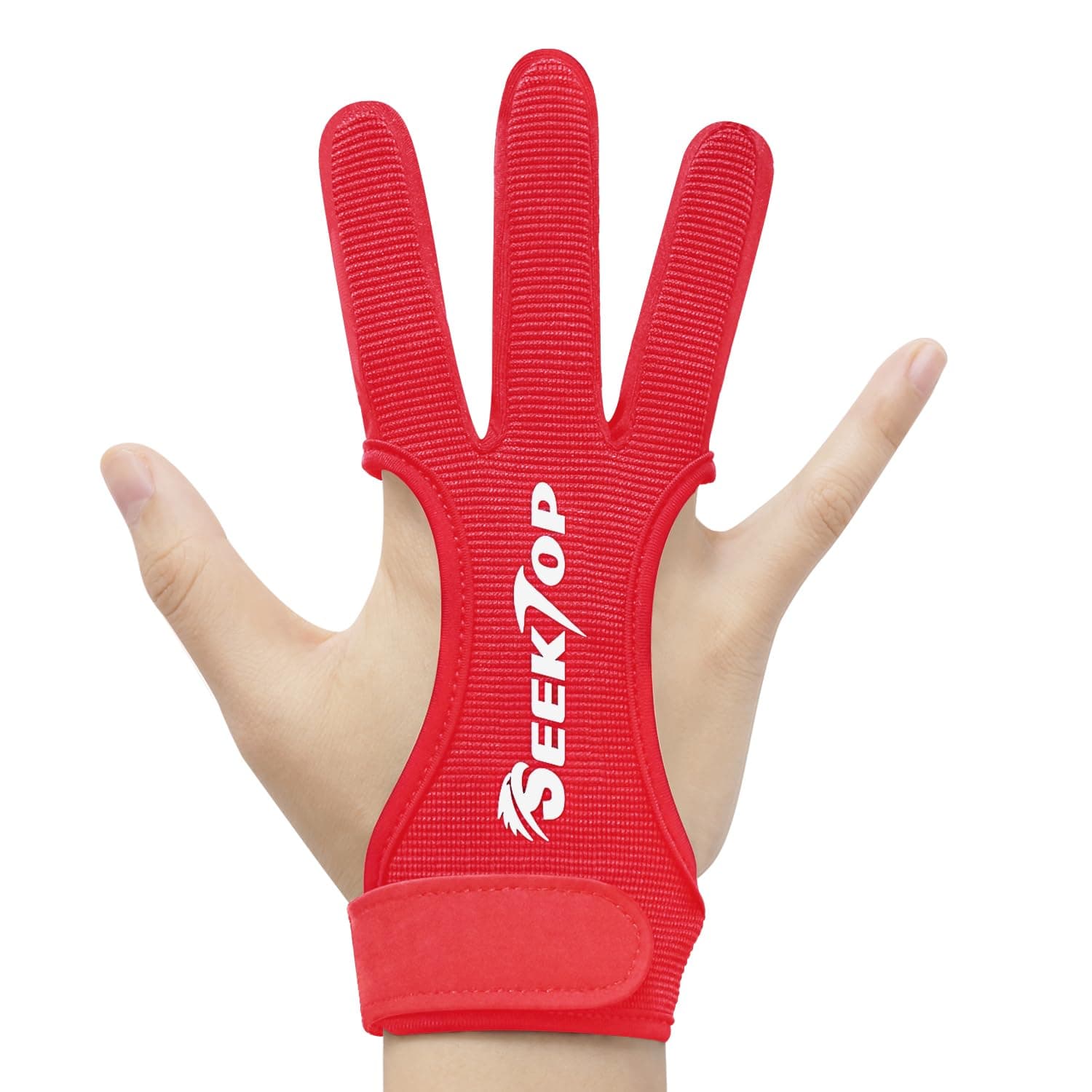 Seektop Archery Gloves Shooting Hunting Leather Three Finger Protector for Youth Adult Beginner