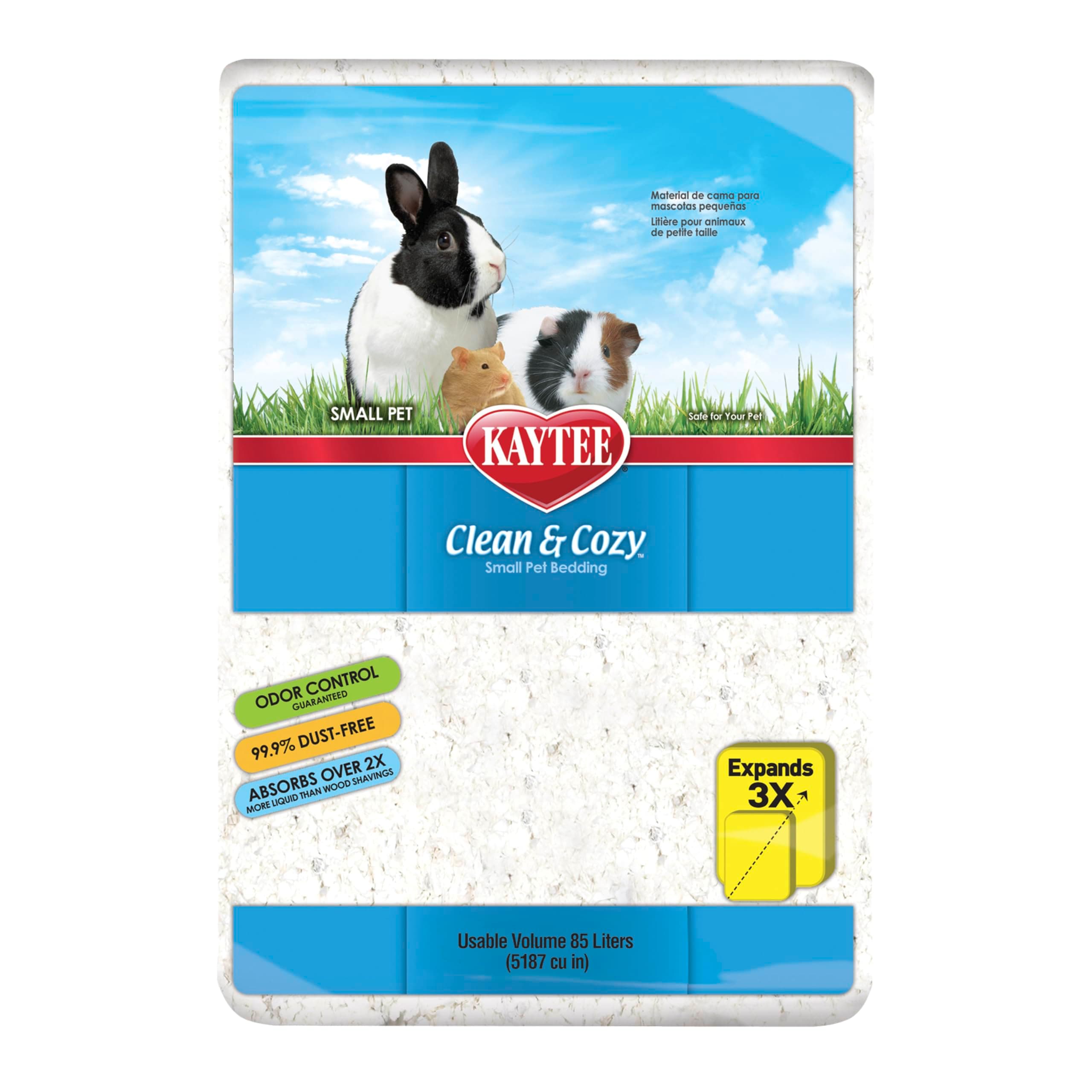 KayteeClean & Cozy Super Absorbent Paper Bedding for Cages, Hamster, Gerbil, Mice, Rabbit, Guinea Pig, 85 Litre, White