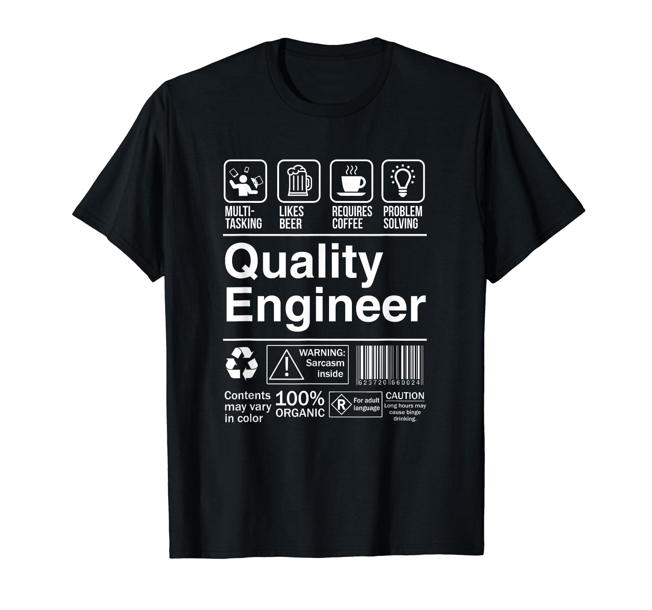 Quality Engineer Funny Description Label T-Shirt