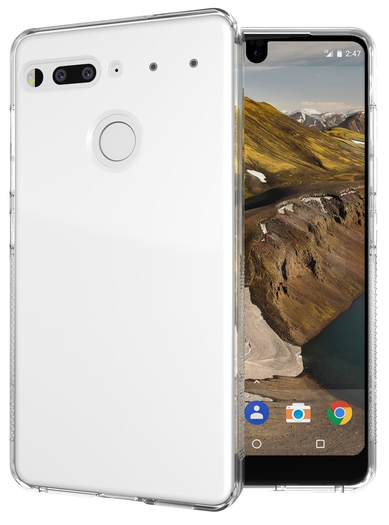 Essential Phone PH-1 Case, TUDIA Lightweight Minimalist [SKN] TPU Bumper Shock Absorption Cover for Essential Phone PH-1 (Glossy Clear)