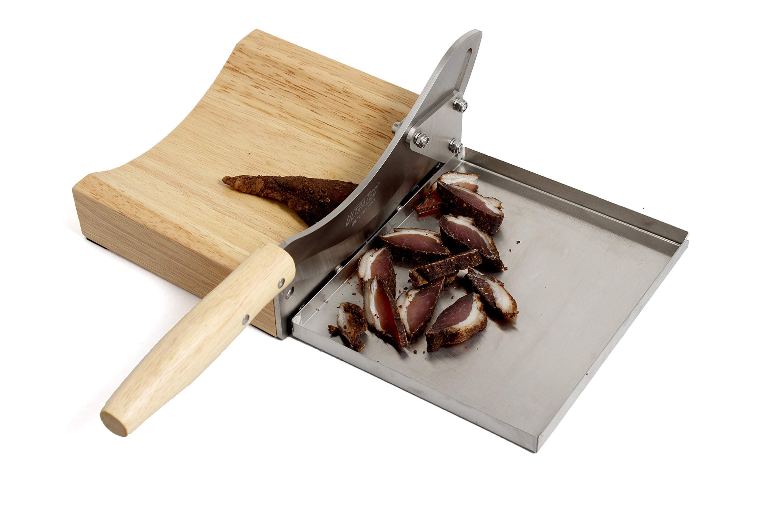 Biltong-Pro radiused Cutter with Magnetic Stainless Steel Tray