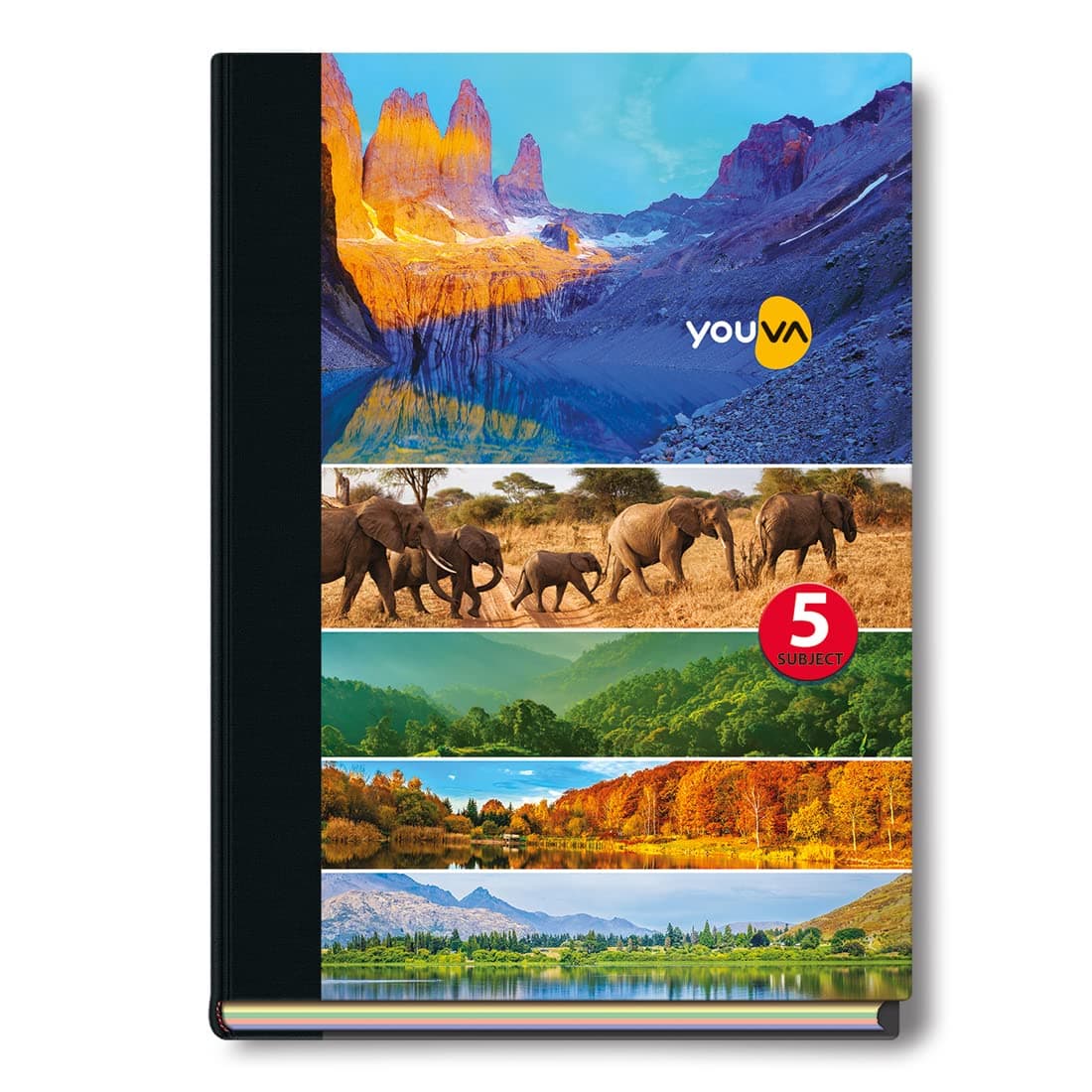 YOUVA Navneet Case Bound | 5 Subject Book | 18.5x24.7 cm | Single Line | 400 Pages | Pack of 1