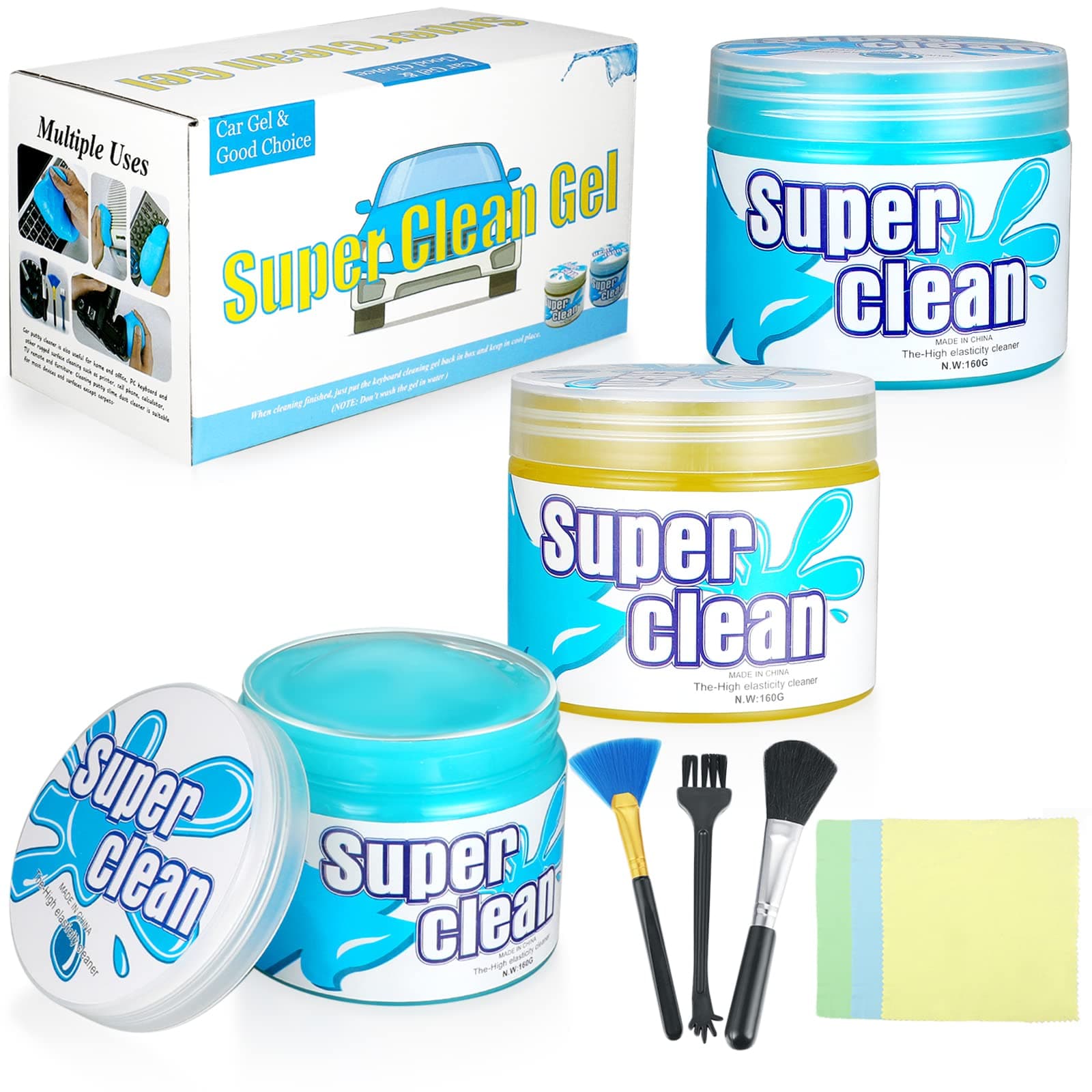 JXWStar-EU Car Cleaning Gel,3 Pack Clean Slime Universal Auto Dust Keyboard Cleaner Automotive Interior Cleaning Sticky Mud Detail Tools for Laptop,Home Office, Cleaner Keyboard Cleaner for Laptop