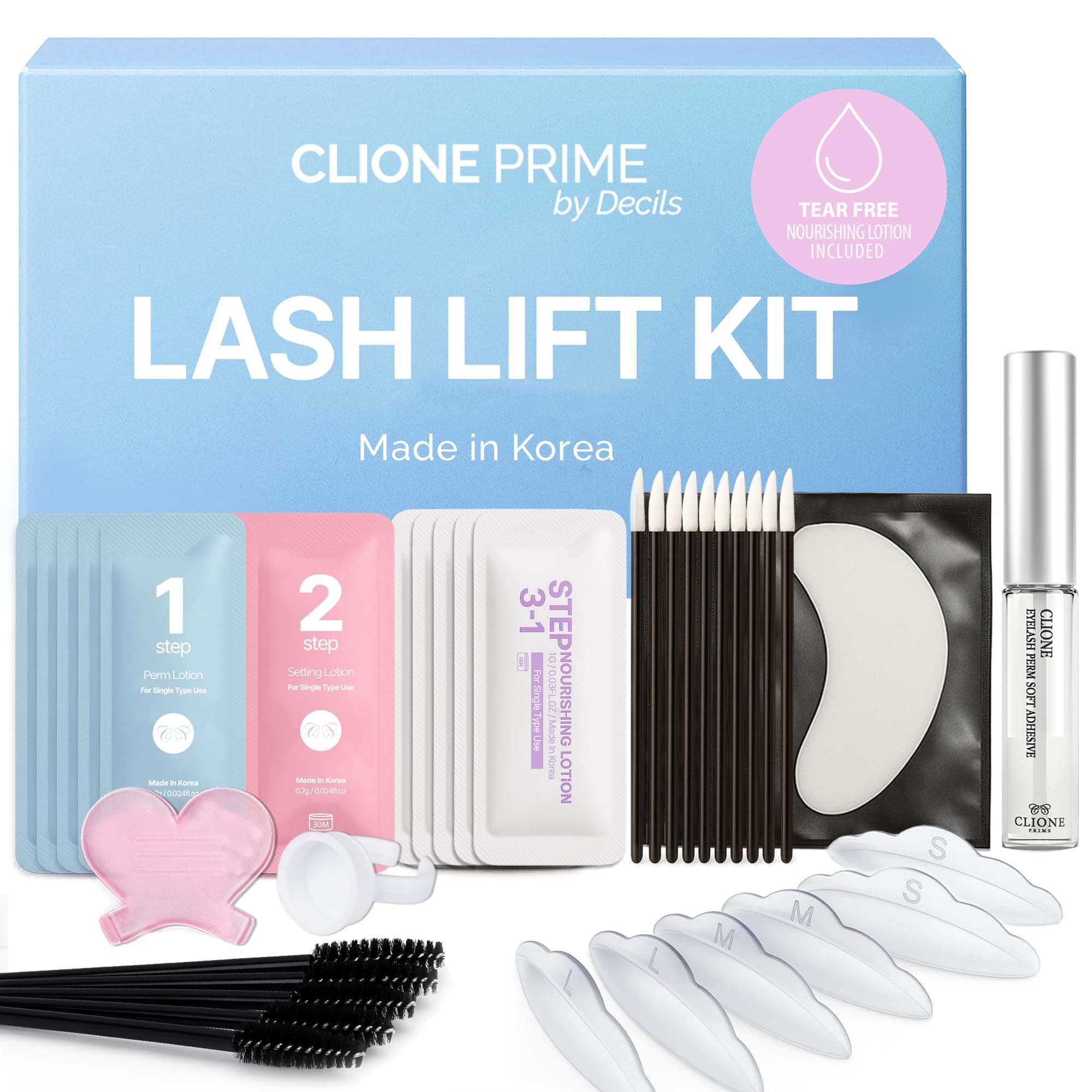 Korean Lash Lift Kit - 5 Sets At Home Eyelash Perm Kit with Upgraded Glue, Eyelash Lift Kit, DIY Lash Perm Easy for Beginner & Professional, Semi Permanent Perming Wave Suitable For Salon & Home