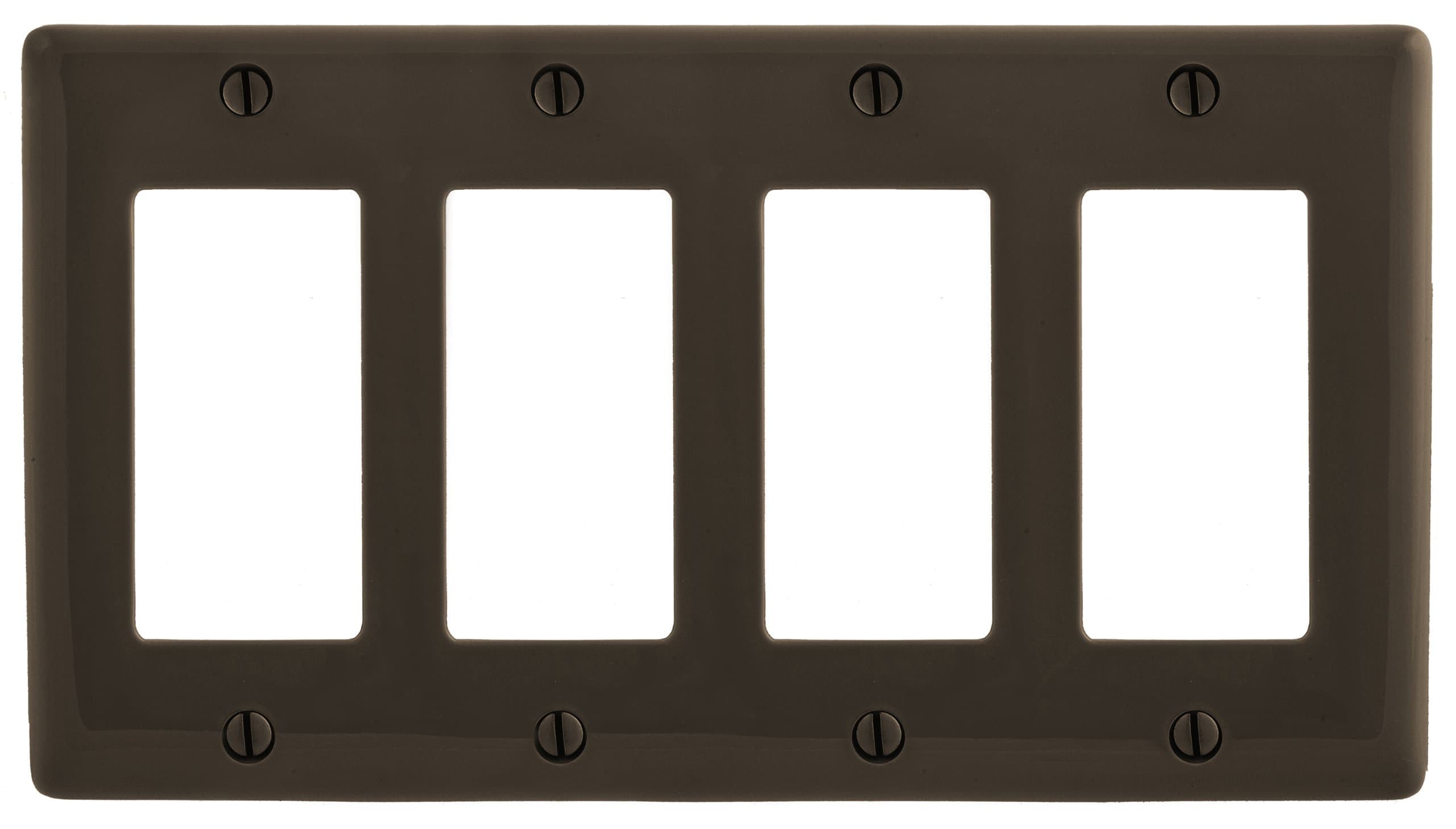 Bryant Electric NPJ264 Wallplate, Nylon, Mid-Sized, 2-Gang, 2 Decorator/GFCI, Brown