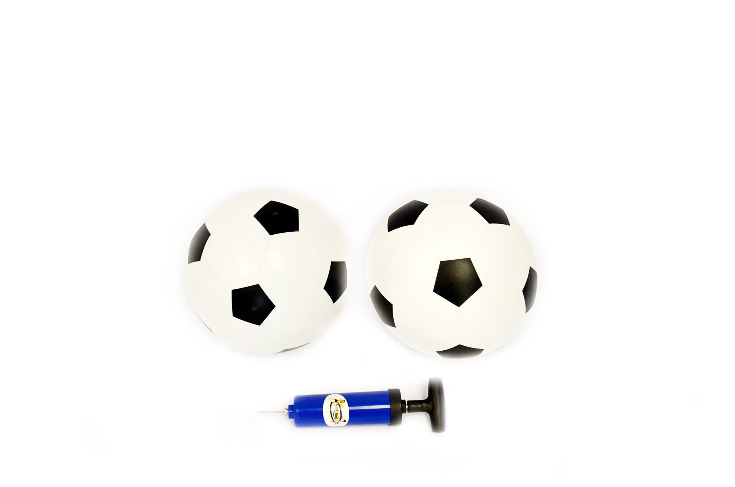 Le Petit Sports - Soccer Rubber Balls (Size 4) Set of 2 + Pump (White/Black)