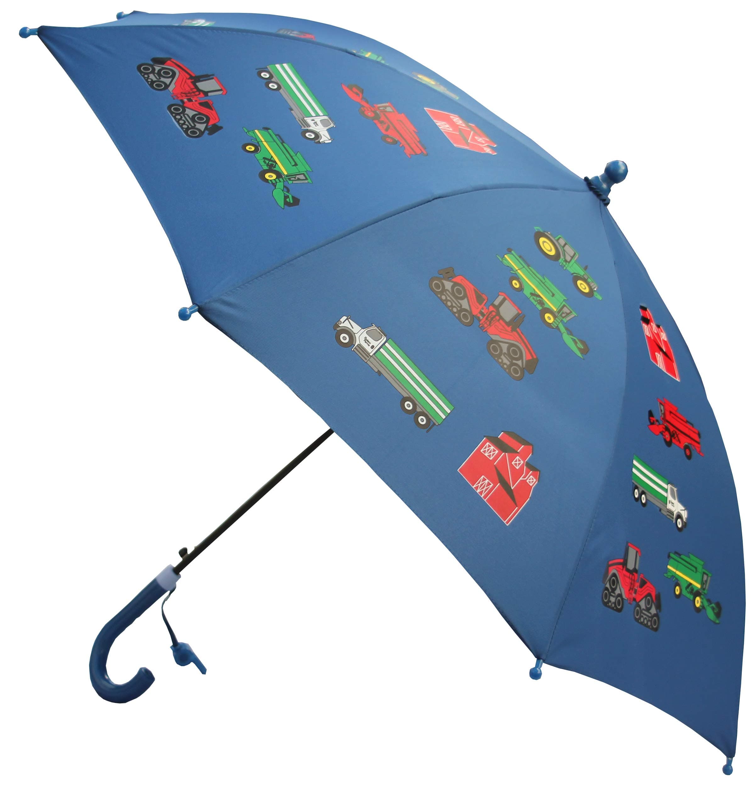 Foxfire for Kids Solid Pattern Umbrella Blue Truck Tractor Combine Equipment