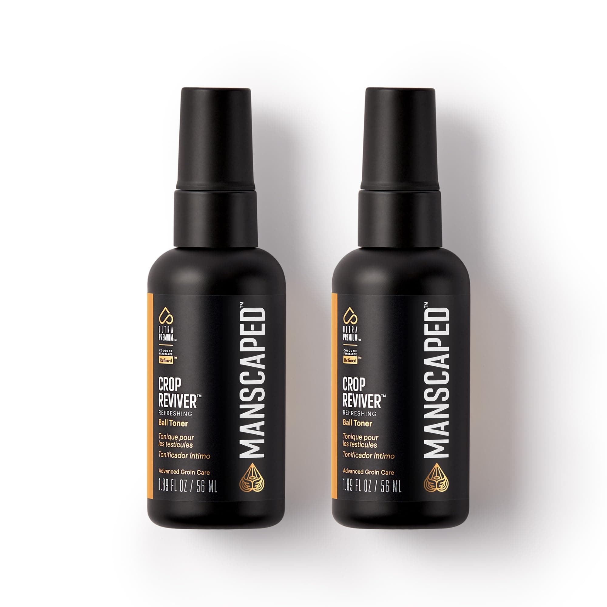 The Crop Reviver®, Hydrating & Refreshing Men's Body Toner Spray, Cooling Groin Spritz with Soothing Aloe Vera, Below-The-Waist Odor Neutralizer, 1.89 fl oz (2 Pack)