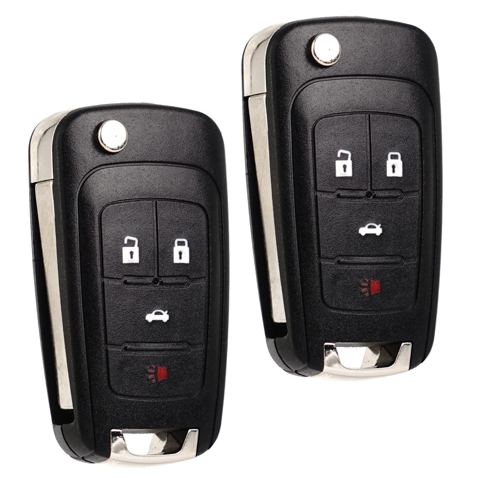 Flip Key Fob Replacement Fits for Chevy Cruze Equinox Camaro Impala 2010 2011 2012 2013 2014 2015 2016 2017 2018 2019 Malibu Sonic Buick Regal Verano Encore GMC Terrain Keyless Entry Remote