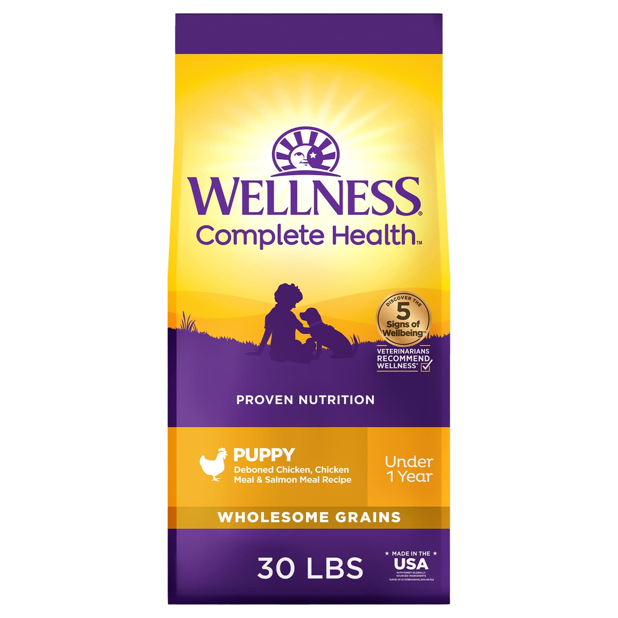 Wellness Complete Health Natural Dry Puppy Food, Chicken, Sa