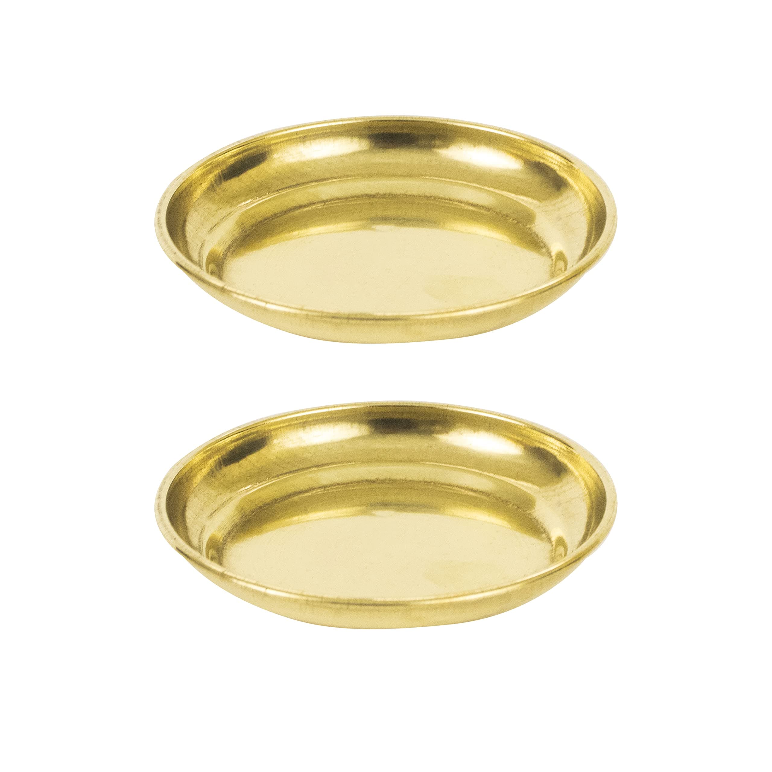 Traditional Brass Diya for Puja | Pooja Aarti | Arti Deepak Deepam Oil Lamp for Home Temple Puja Articles Decor Gifts- Micro Plate (2)