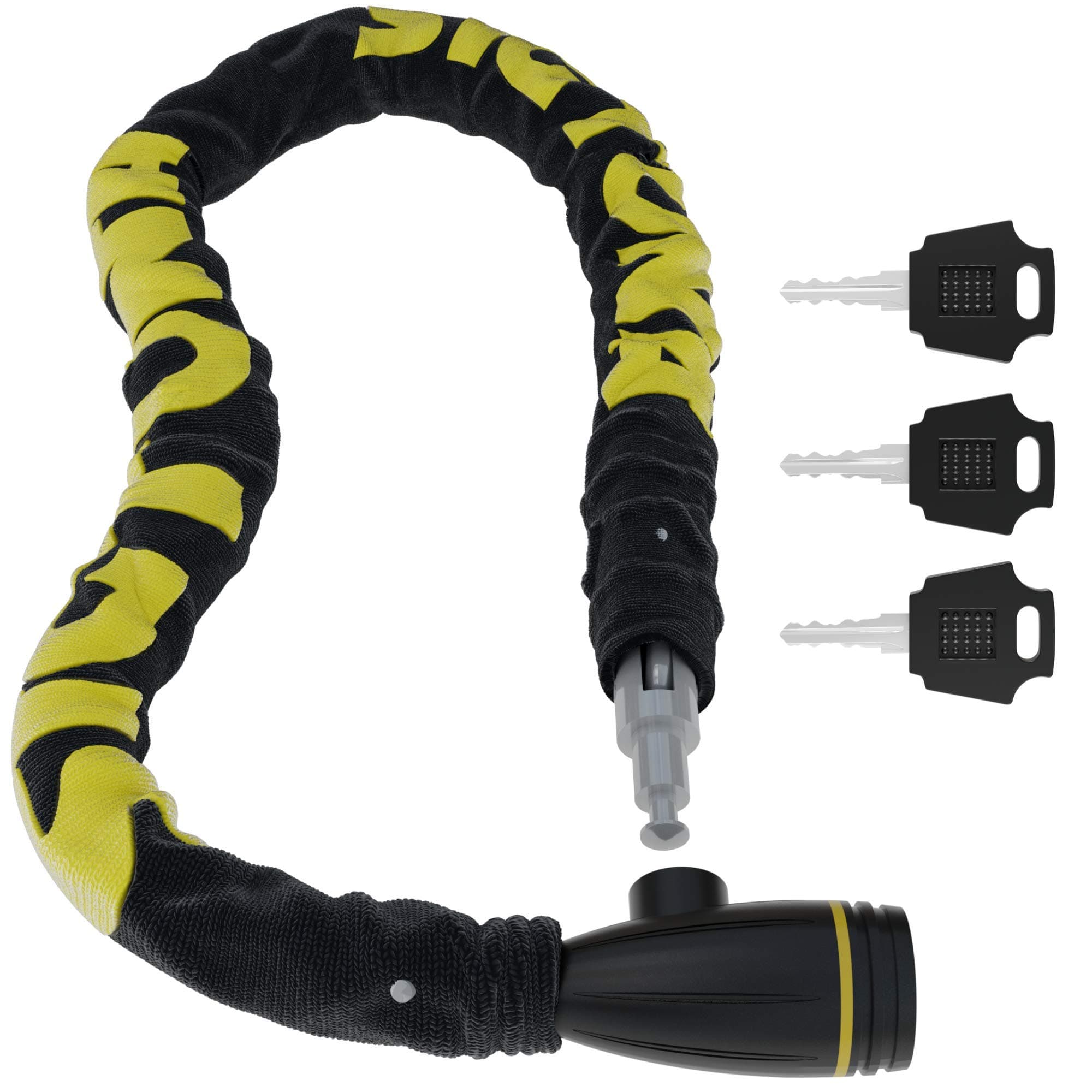 SIGTUNA Chain Locks - Heavy Duty 8mm Bike Chain Lock with Key, 35 Inch Hardened Steel Links and a Protective Nylon Sleeve for Road and Mountain Bicycle Security