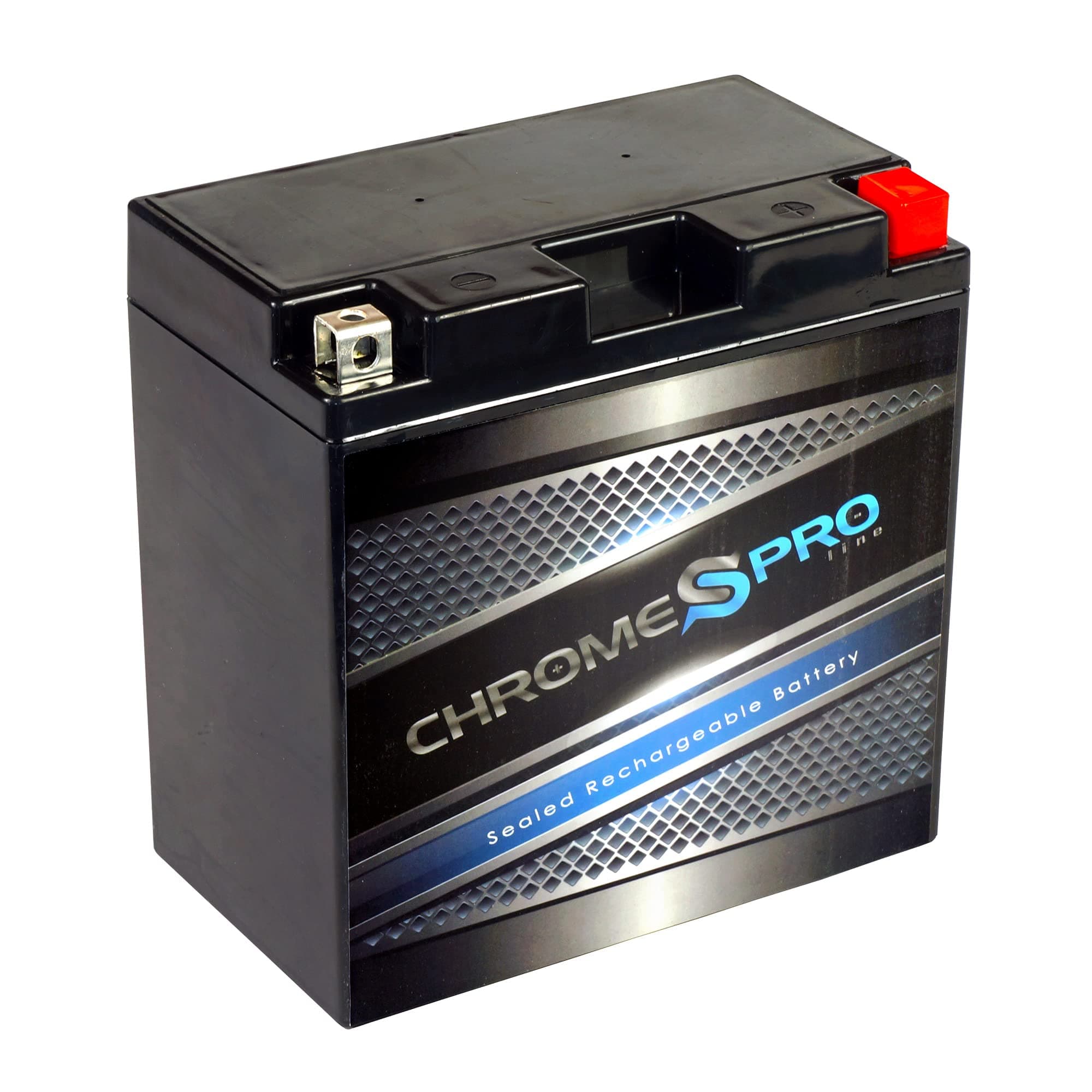 Chrome S Pro YB16CL-BS Maintenance-Free 12V 19Ah Battery Replacement for ATV, Motorcycle, Jet Skis, Scooter, UTV, and More - Nut and Bolt (T3) Terminal
