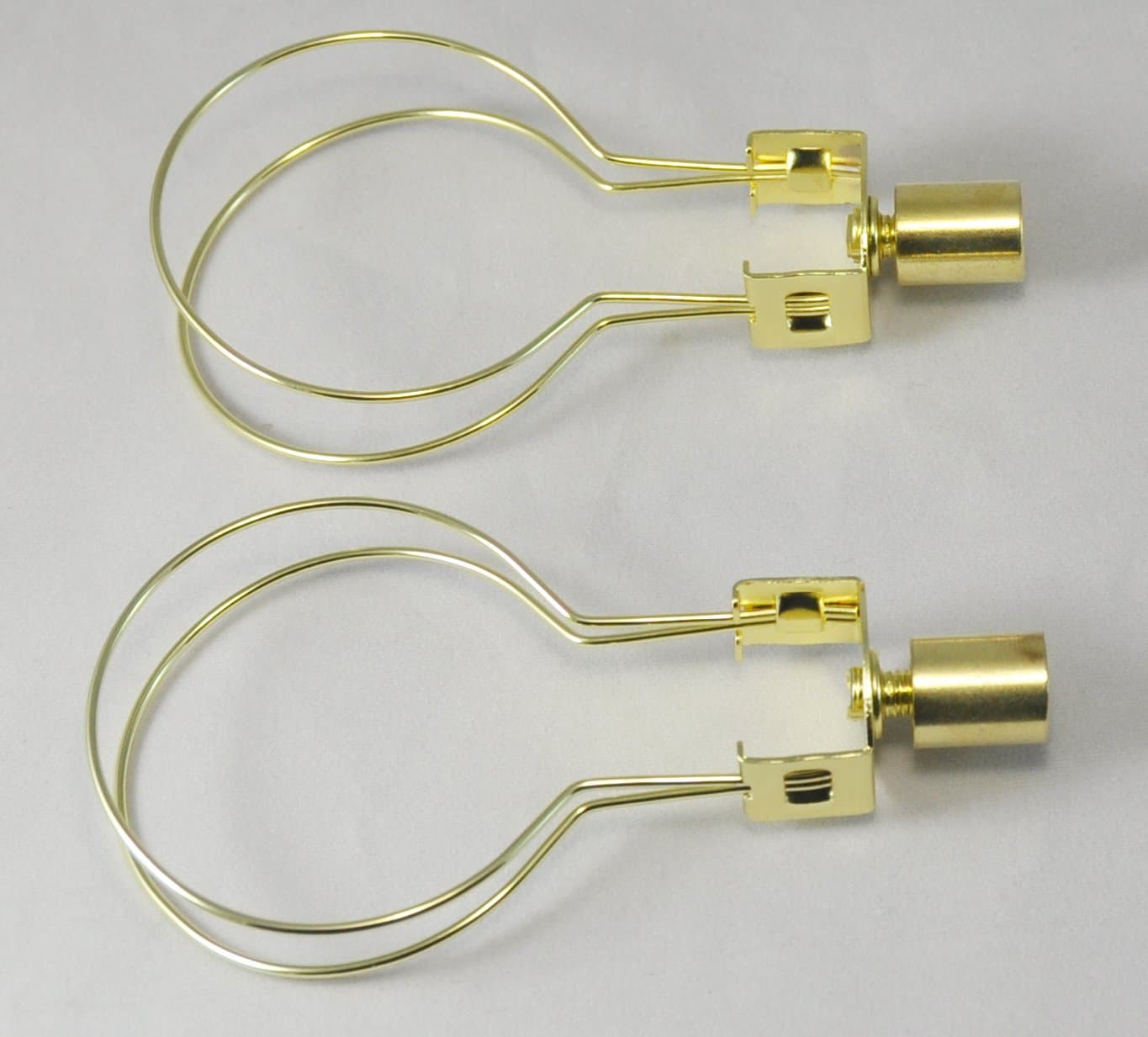 Urbanest Portfolio Clip-on Bulb Lamp Shade Adapter With Finial, Polish Brass, 2-Pack