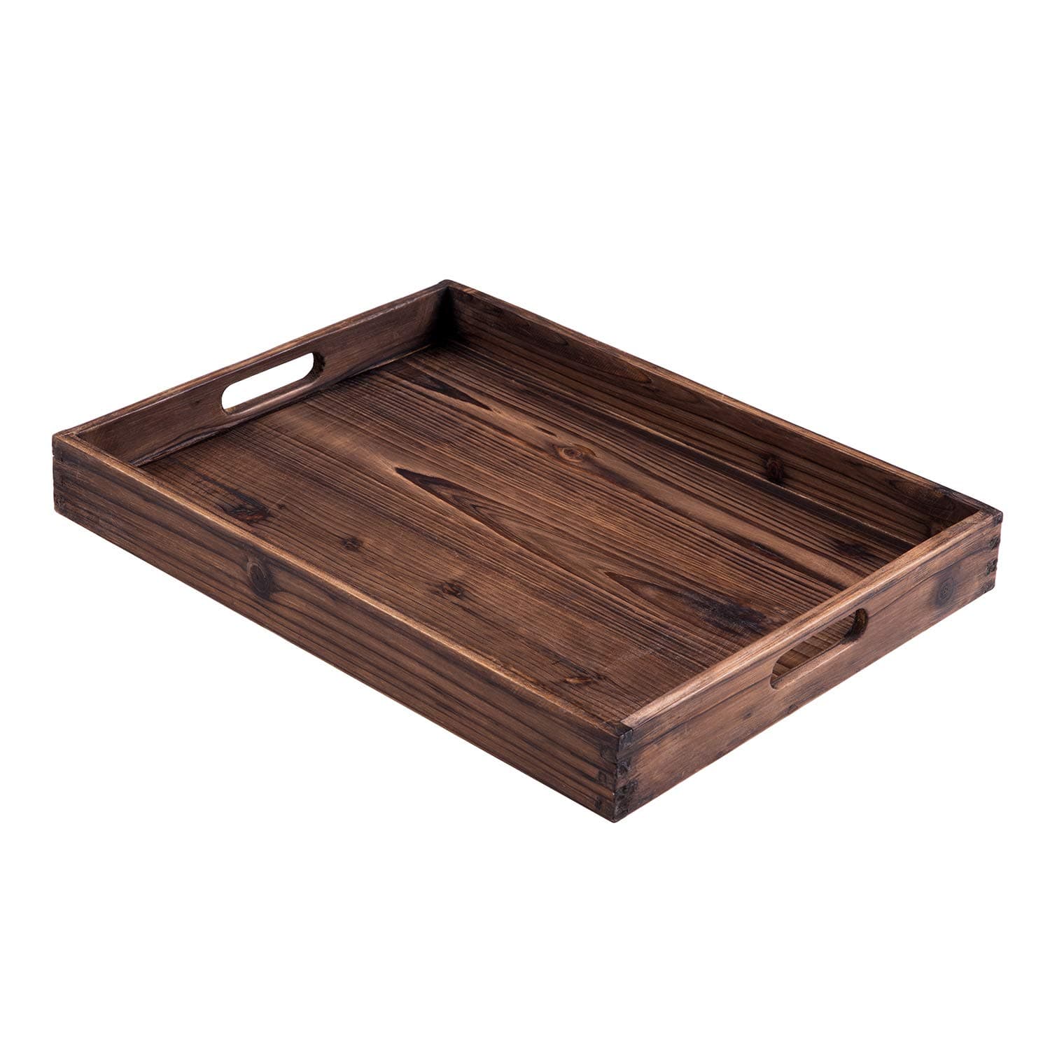 Serving Tray – Crafted from Fir Wood and with Two Handles – 16.5” X 12.5” with 2” Tray Depth