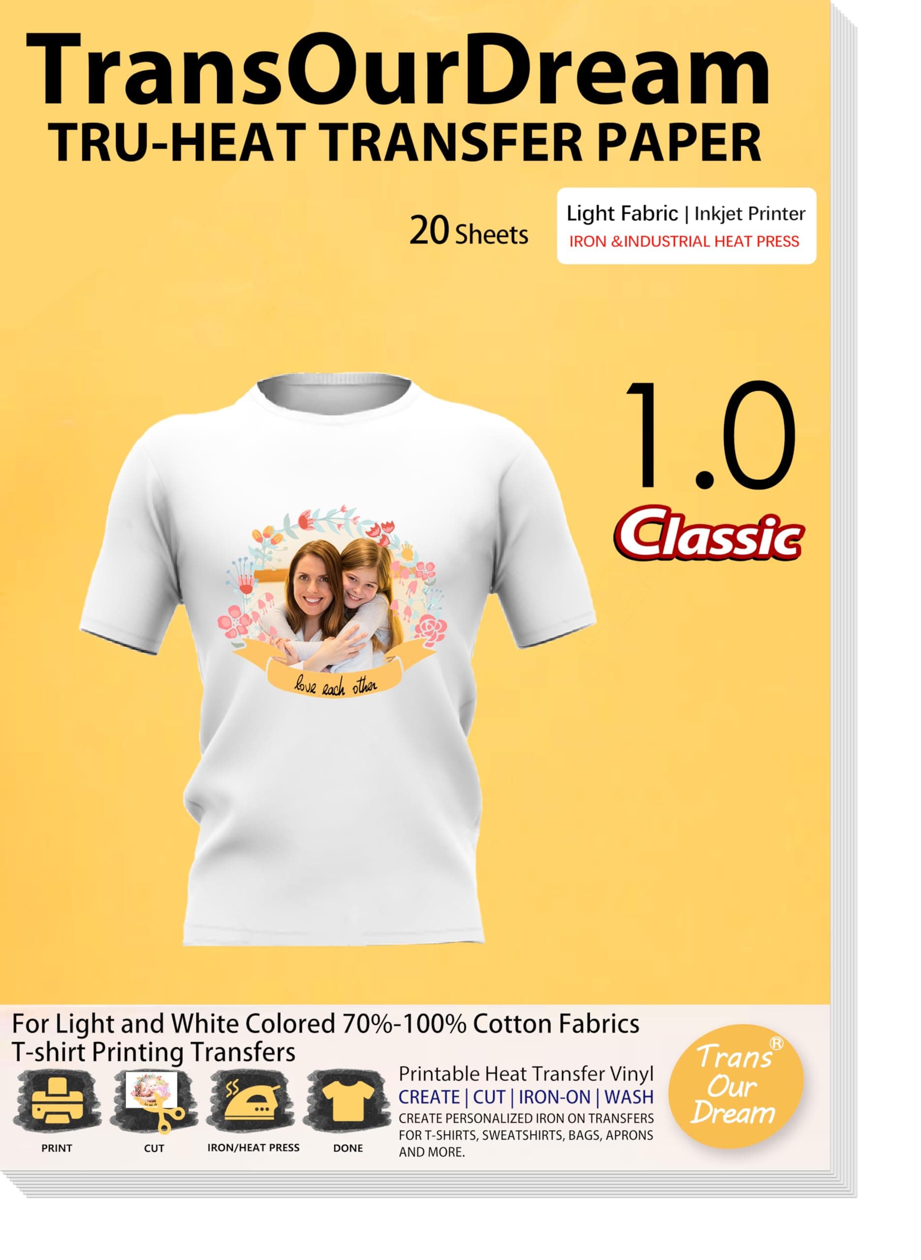 Inkjet Heat Transfer Paper Light 1.0 (Mirror Printing)