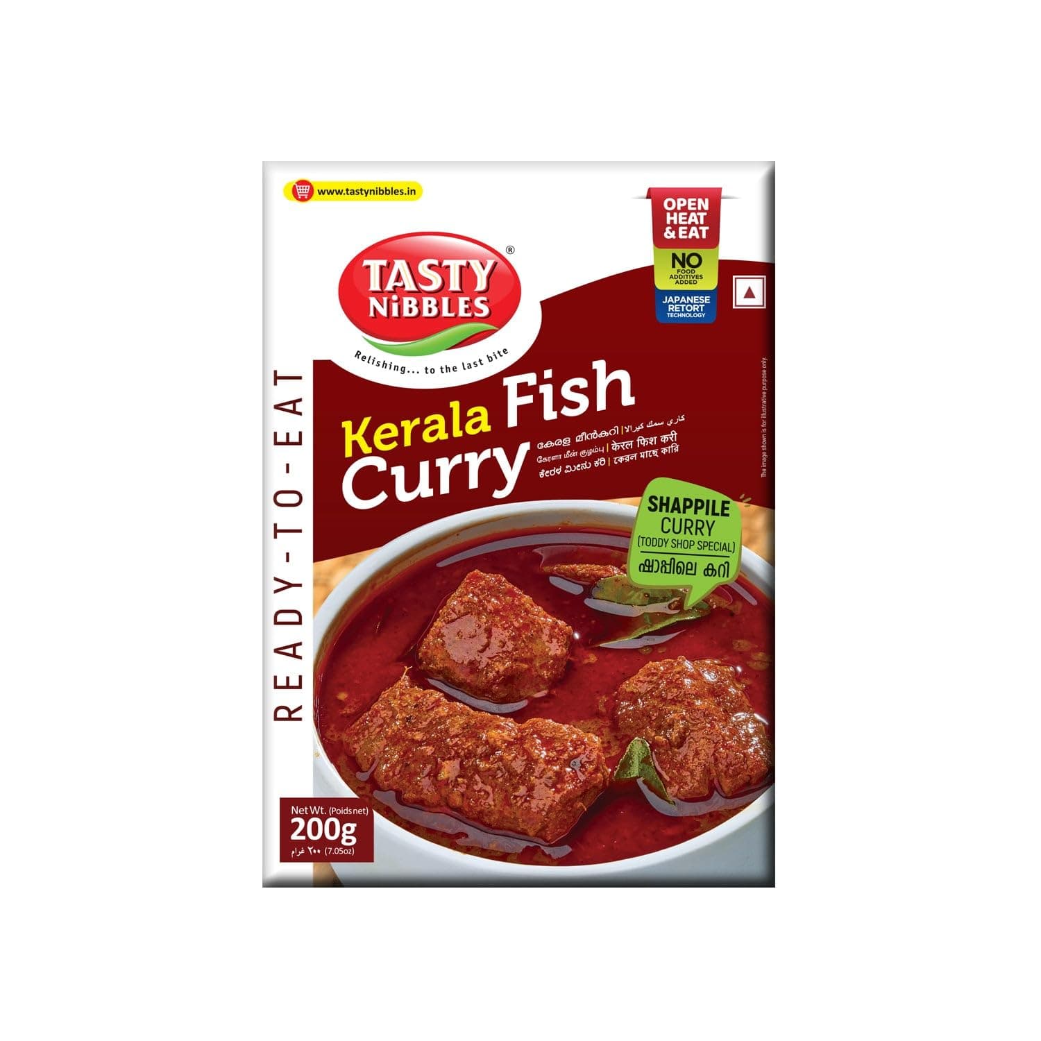 Tasty Nibbles Kerala Fish Curry With Shappu Curry Pouch [ Pack Of 1] | Open Heat & Eat | No Added Preservatives | Japanese Retort Technology | Kerala Style Shappu Meen Curry - 200 Gm