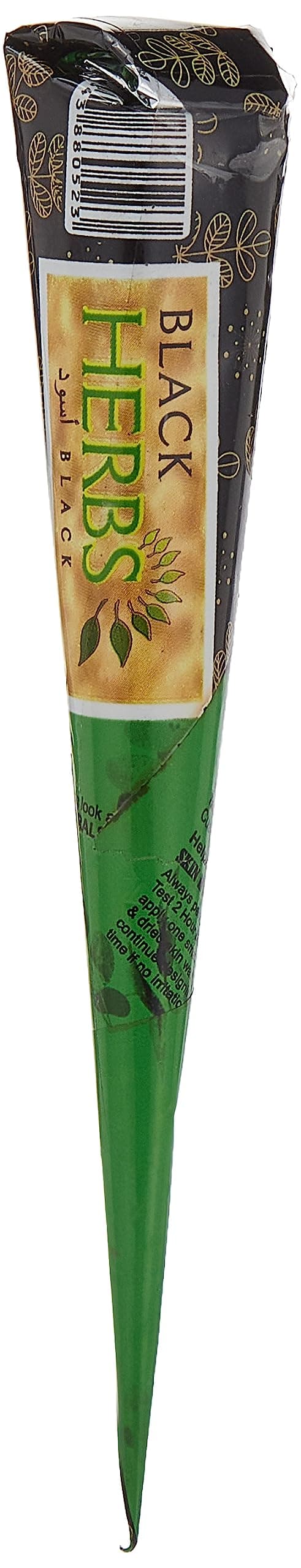 Golecha Black Herbs 100% Pure Henna Mehandi Paste in Cone for Hands Tattoo Standard Size, 25 gms - Black