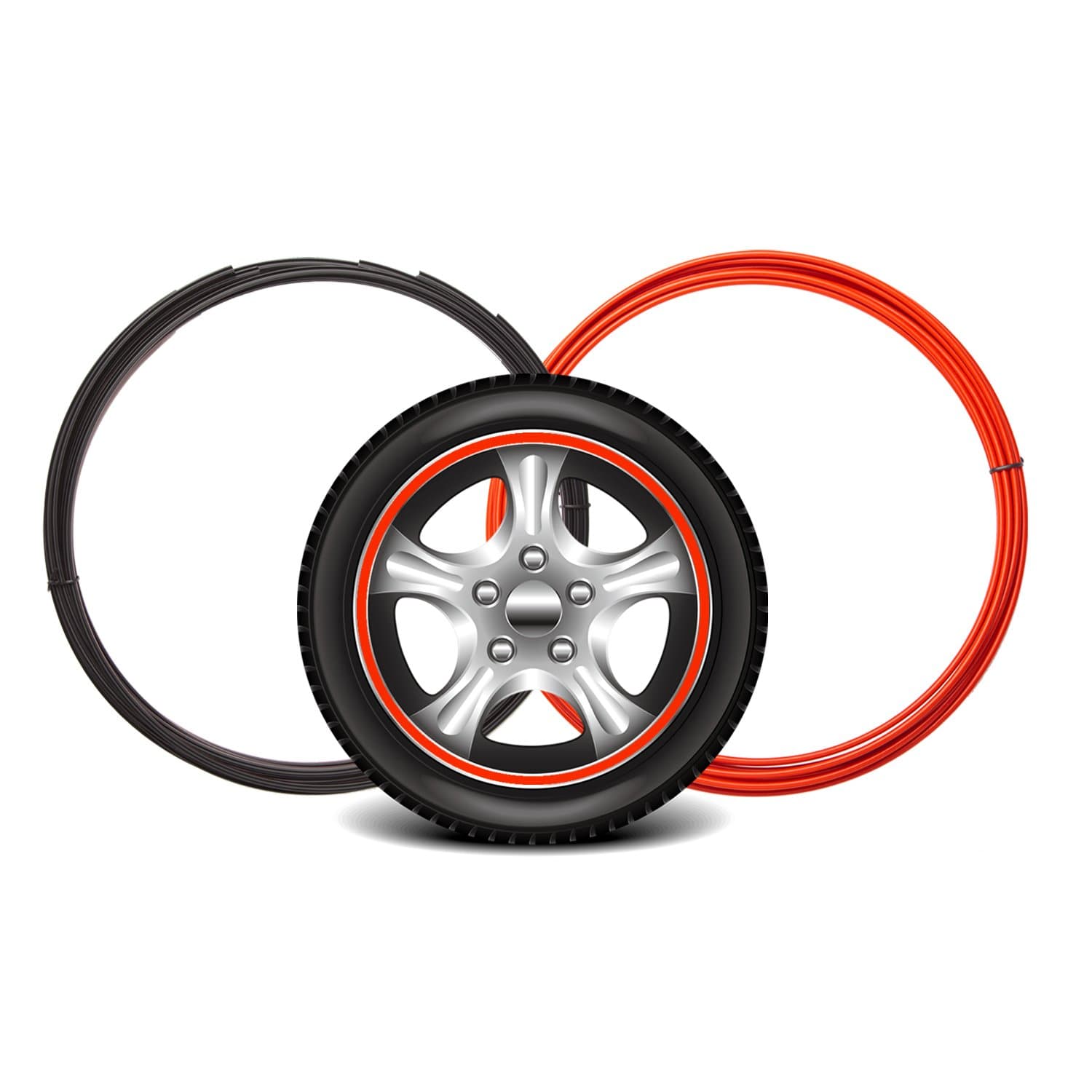 Wheel Hub Decorative Protection Ring Wheel Hub Stripe Automobile Decoration Scratch Prevention (2M/Item×4piece 8M