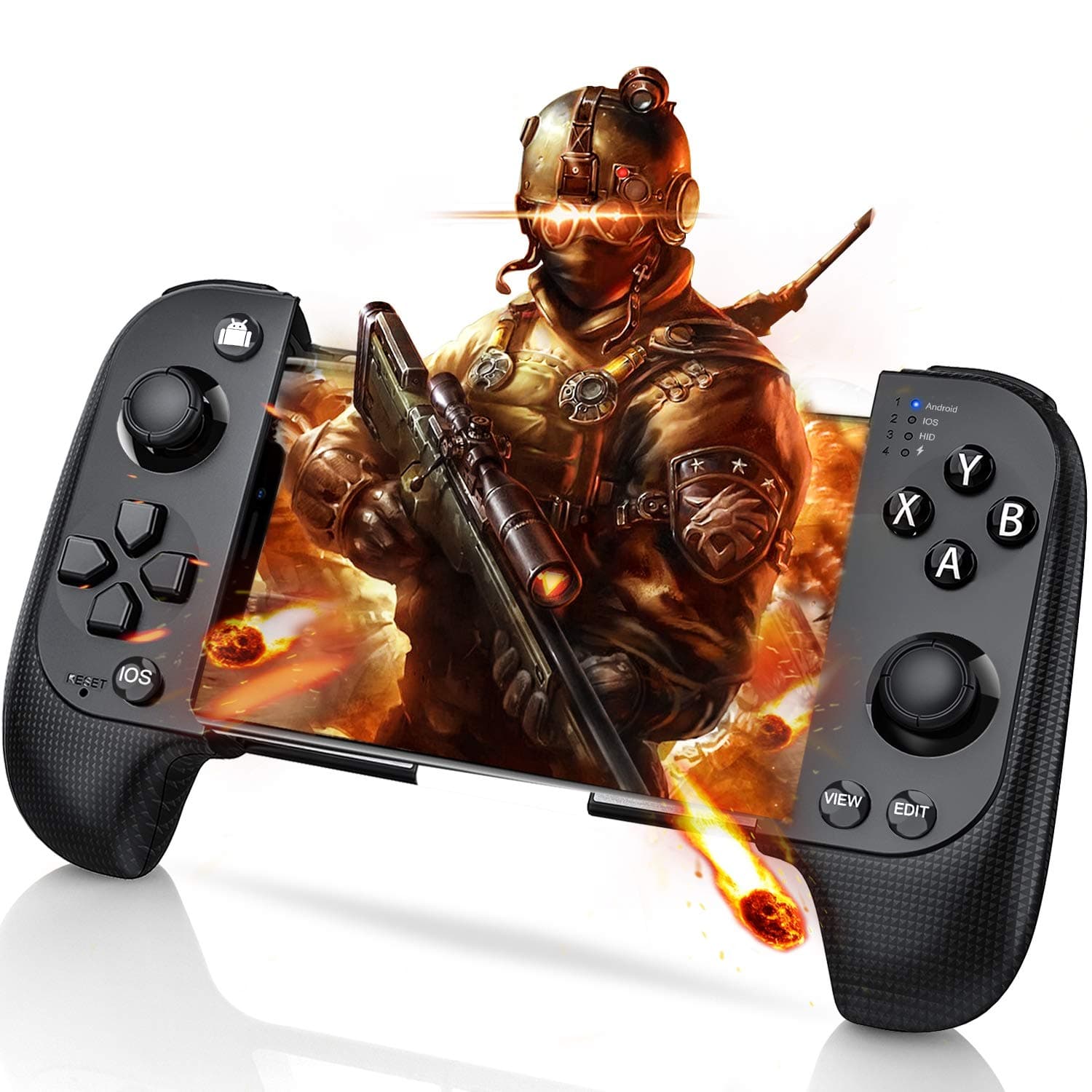 Wireless Mobile Game Controller for PUBG, Phone Game Remote Gamepad for iPhone/iOS&Andriod, Phone Controller with Bluetooth