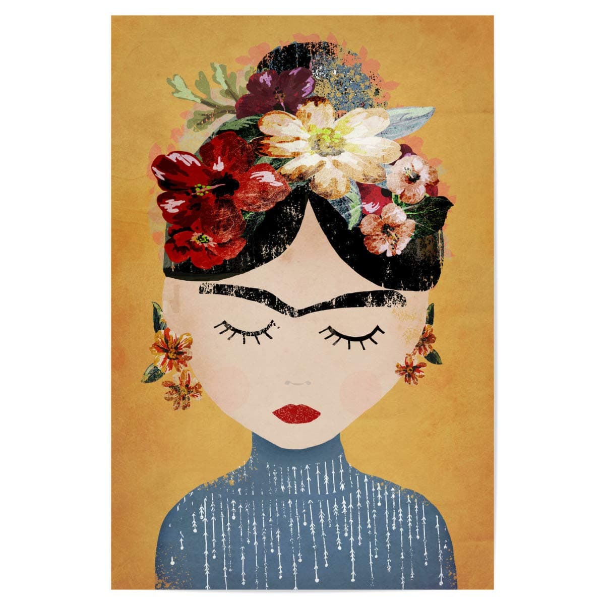 artboxONE Poster People FRIDA (Yellow Version) 30x20 cm design art print by treechild