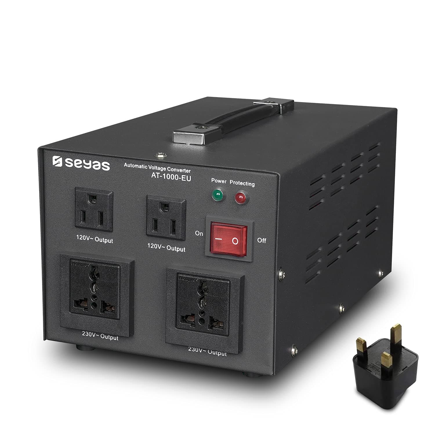 SEYAS 1000 W Voltage Converter USA Voltage Converter 220 V to 110 V Transformer Automatic Step Up & Step Down with U.S. Patent (1000 W)