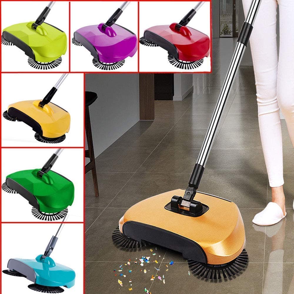 Easy to Spin Hand Push Floor Dust Cleaning Sweeping Broom