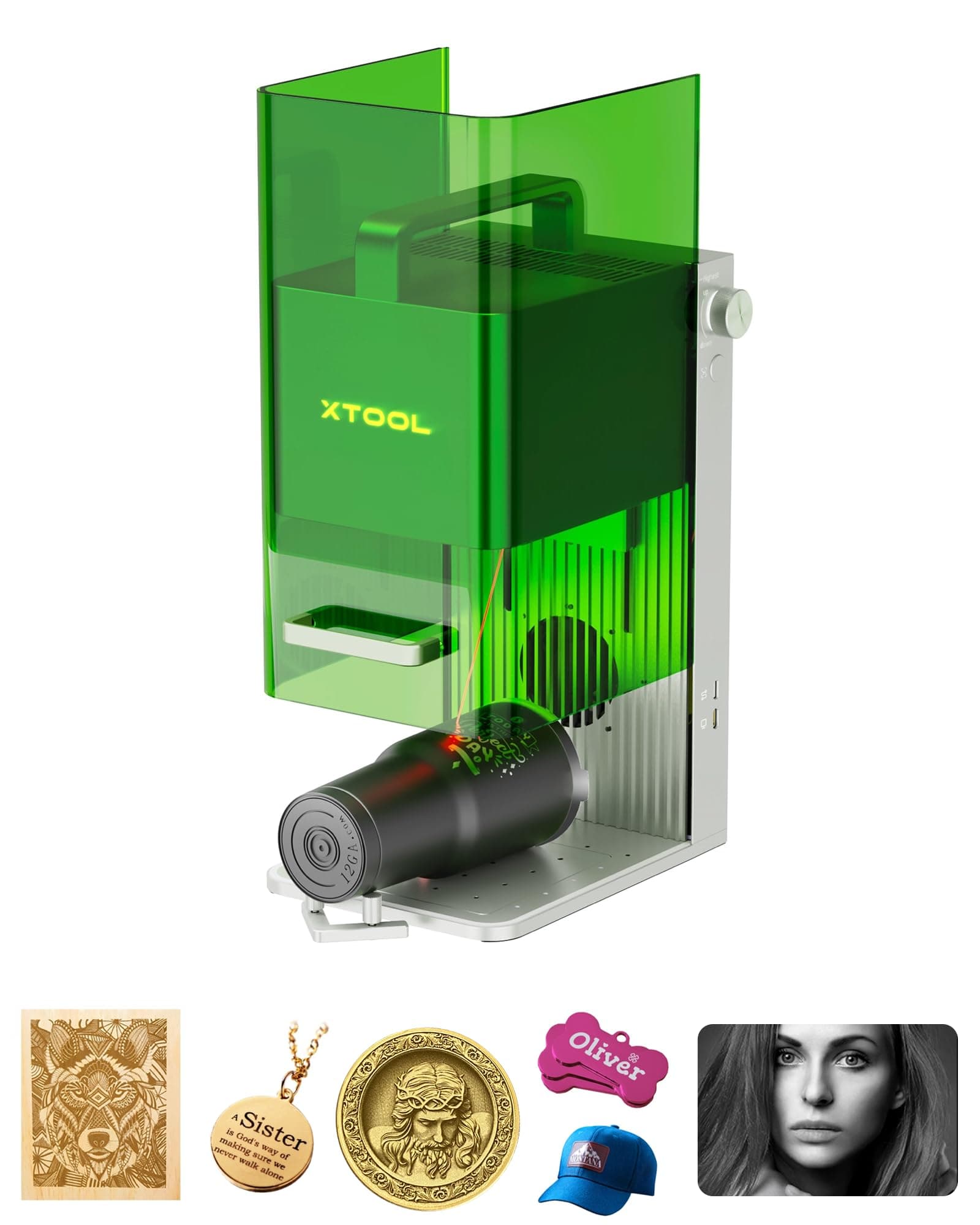 xTool F1 2-in-1 Dual Laser Engraver, Lightning Speed Portable Laser Cutter and Engring Machine for Leather Patches Dog Tags, Metal Business Cards Laser Class 1