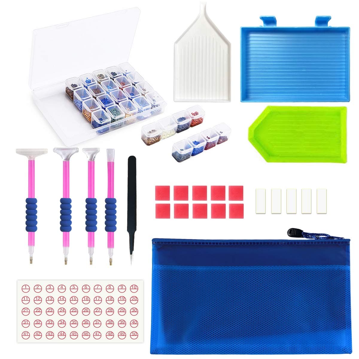 JUSONEY 5D Diamond Painting Kit-31 Pieces DIY Diamond Painting Accessories Pack