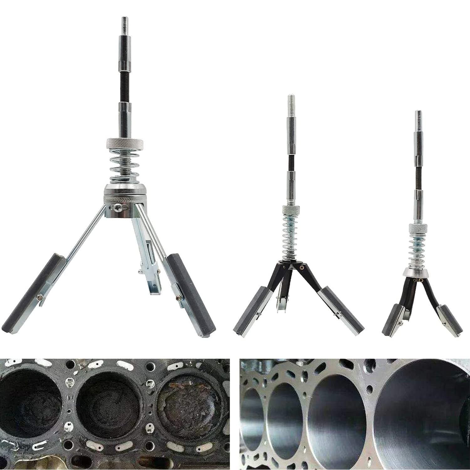 Engine Cylinder Hone Adjustable Deglaze Set for Grinding Holes from 3/4" to 7" ID with 9 Pieces 220 Grit Stones （3 Pack）