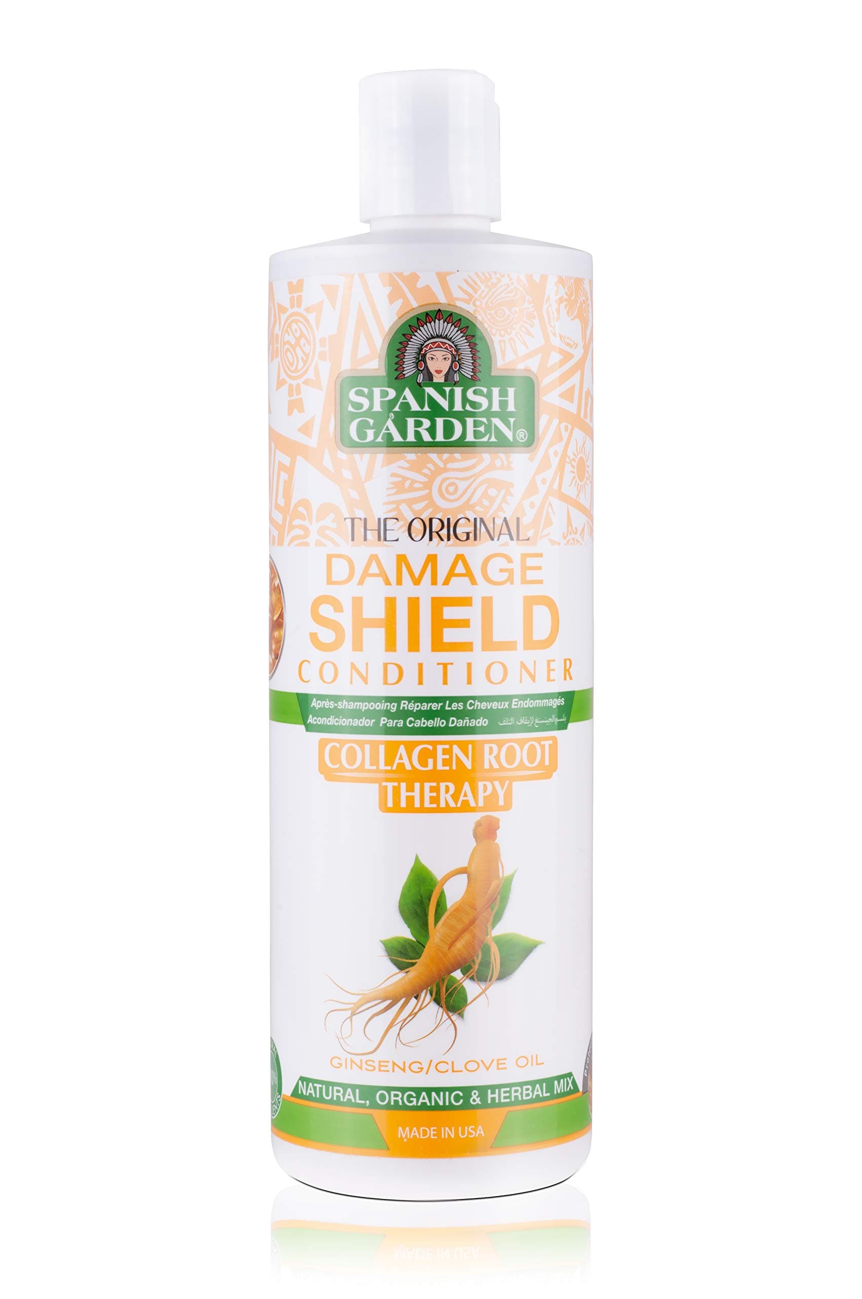 Spanish GardenDamage Shield Conditioner| Collagen Root Therapy with Organic Oils, Natural Vitamins, and Herbal Extracts | For Weak & Fragile Hair, 16 oz