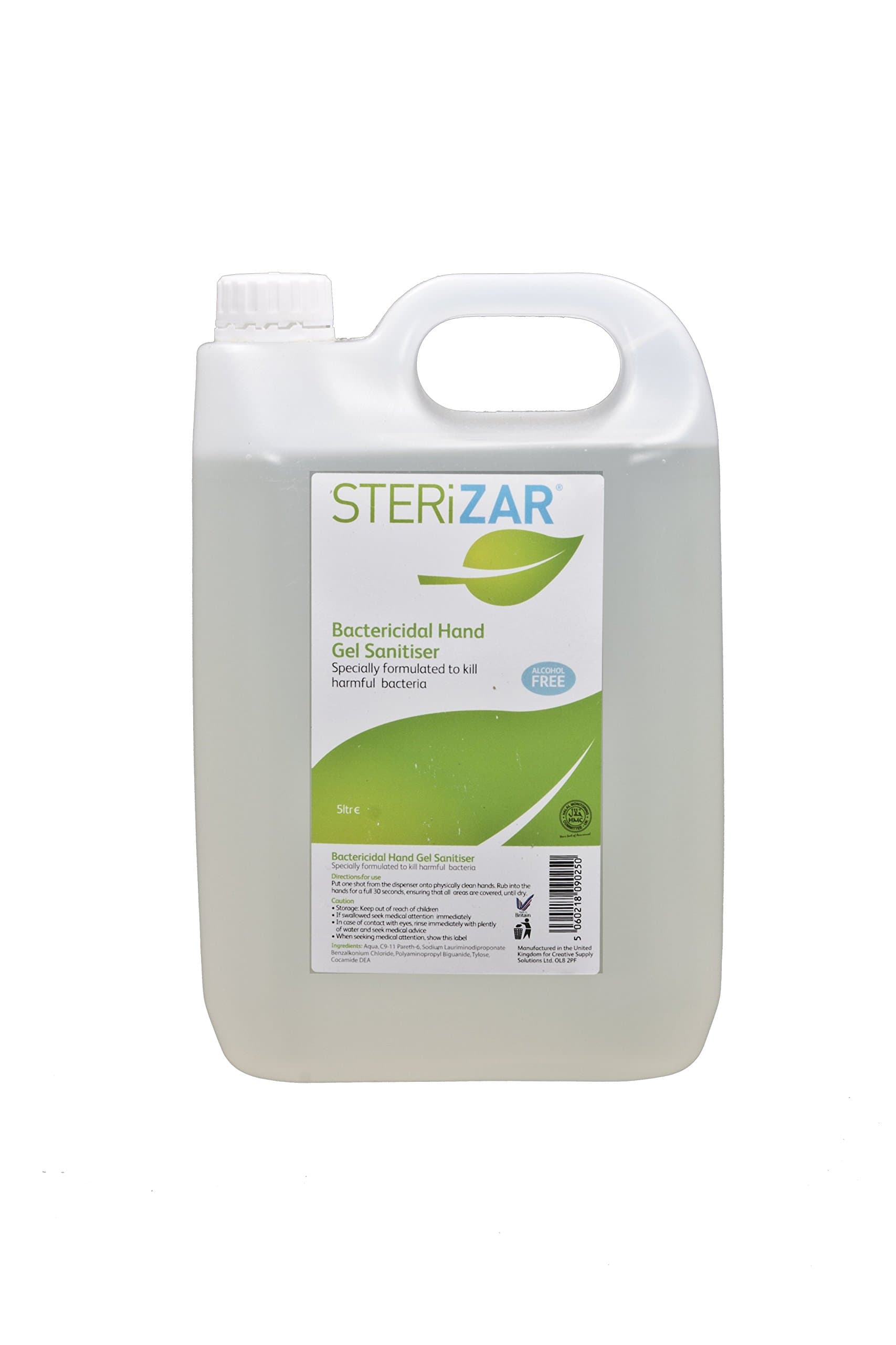 SterizarSZRGR5LT Alcohol-Free Bactericidal Hand Gel Sanitiser (5 Litre)