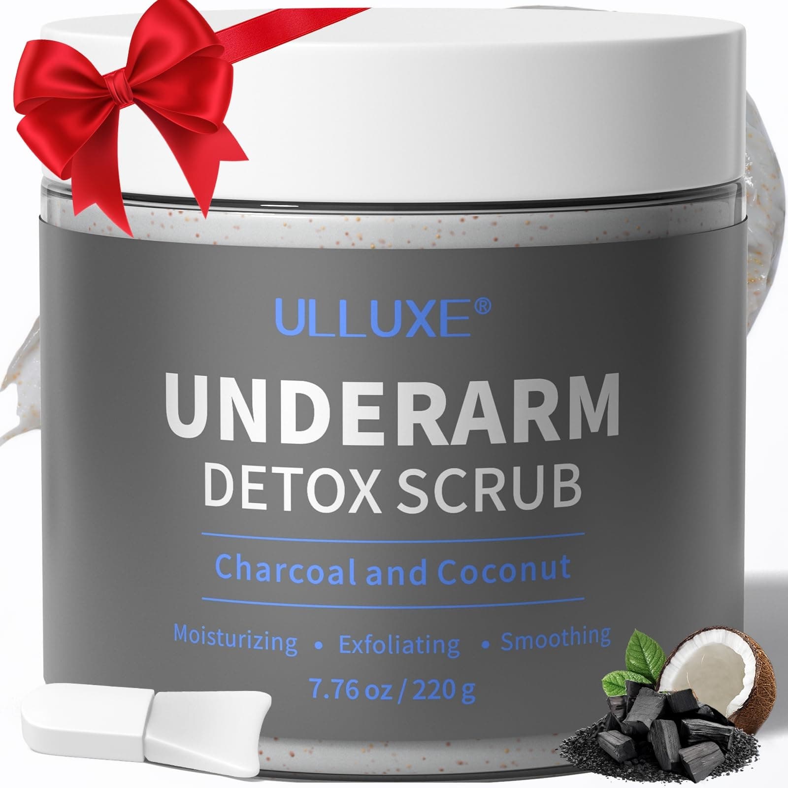 Charcoal Underarm Detox Scrub for Armpit Detox Odor Control & Dark Armpits Spots Remover, Brightening Underarms Bikini Area Inner Thighs & Exfoliating Bumps, Natural Deodorant Scrub for Women & Men