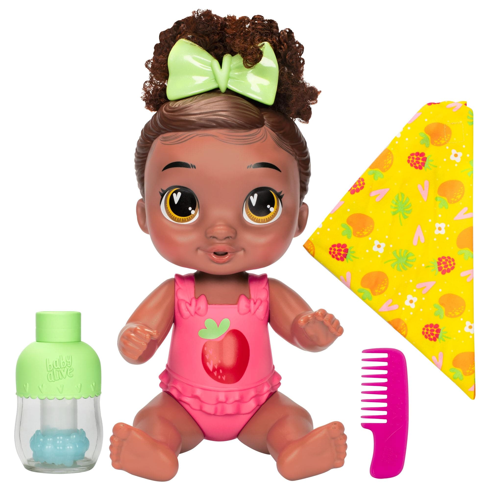 Shampoo Snuggle Berry Boo Black Hair 11 Inch Water Baby Doll Playset, Toys for 3 Year Old Girls & Boys & Up