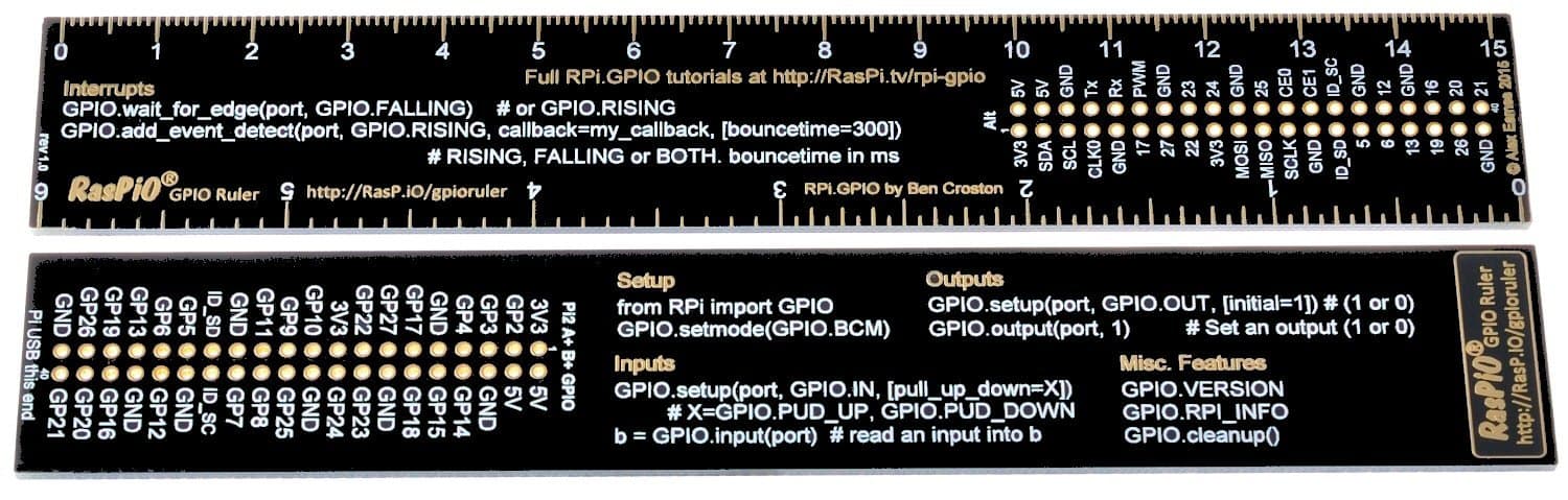 GPIO PCB 6" Ruler 15cm for Raspberry Pi