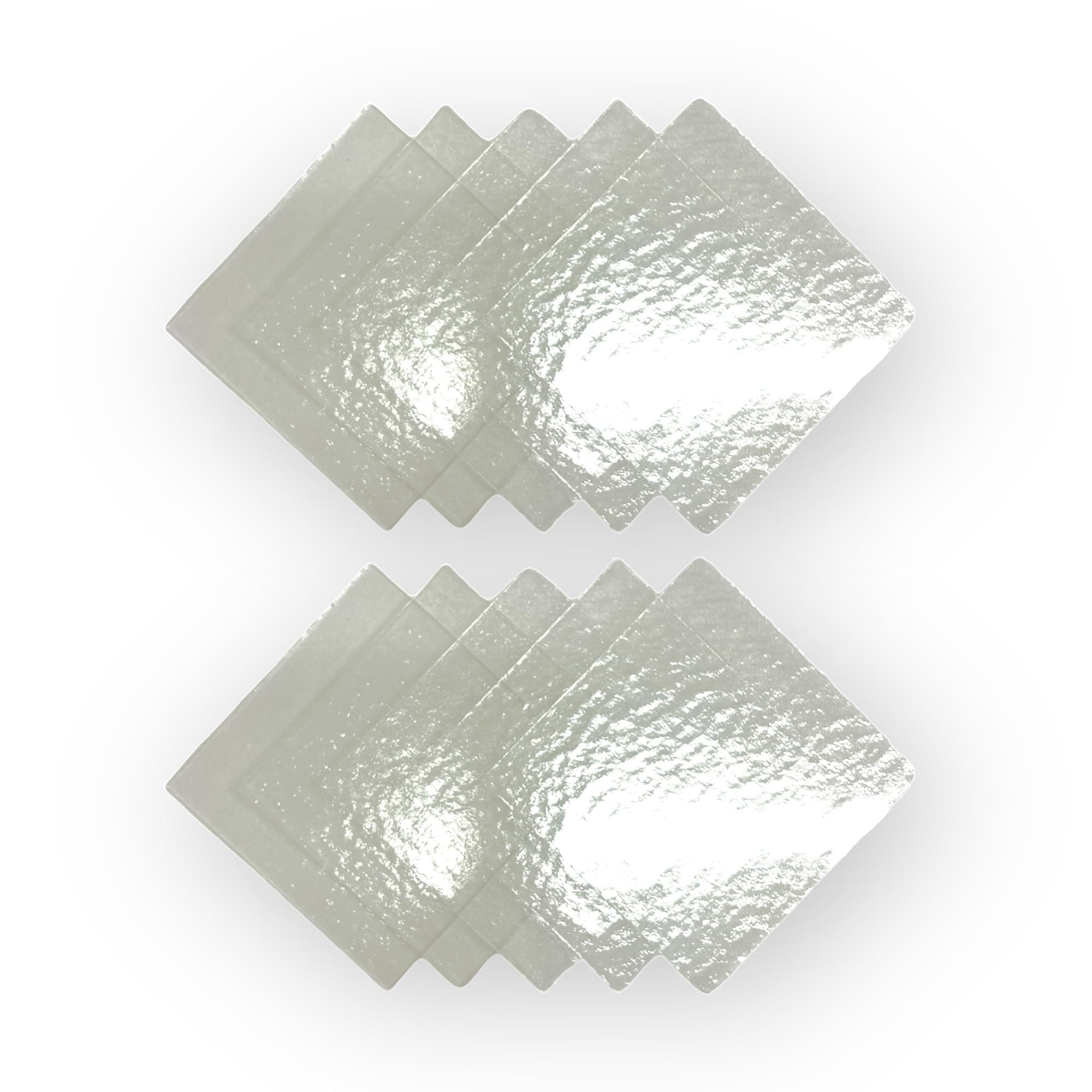 COE 96 6in Crystal Clear Fusible Glass Squares - 10 Pack by Binari Glass Studio