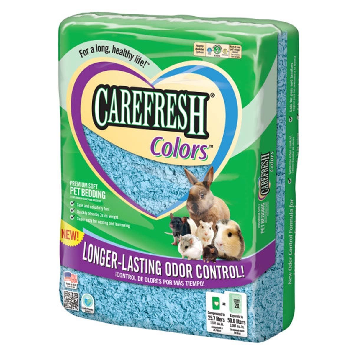 Absorbtion Corp Carefresh Premium Soft Pet Bedding, 50-Liter, Blue