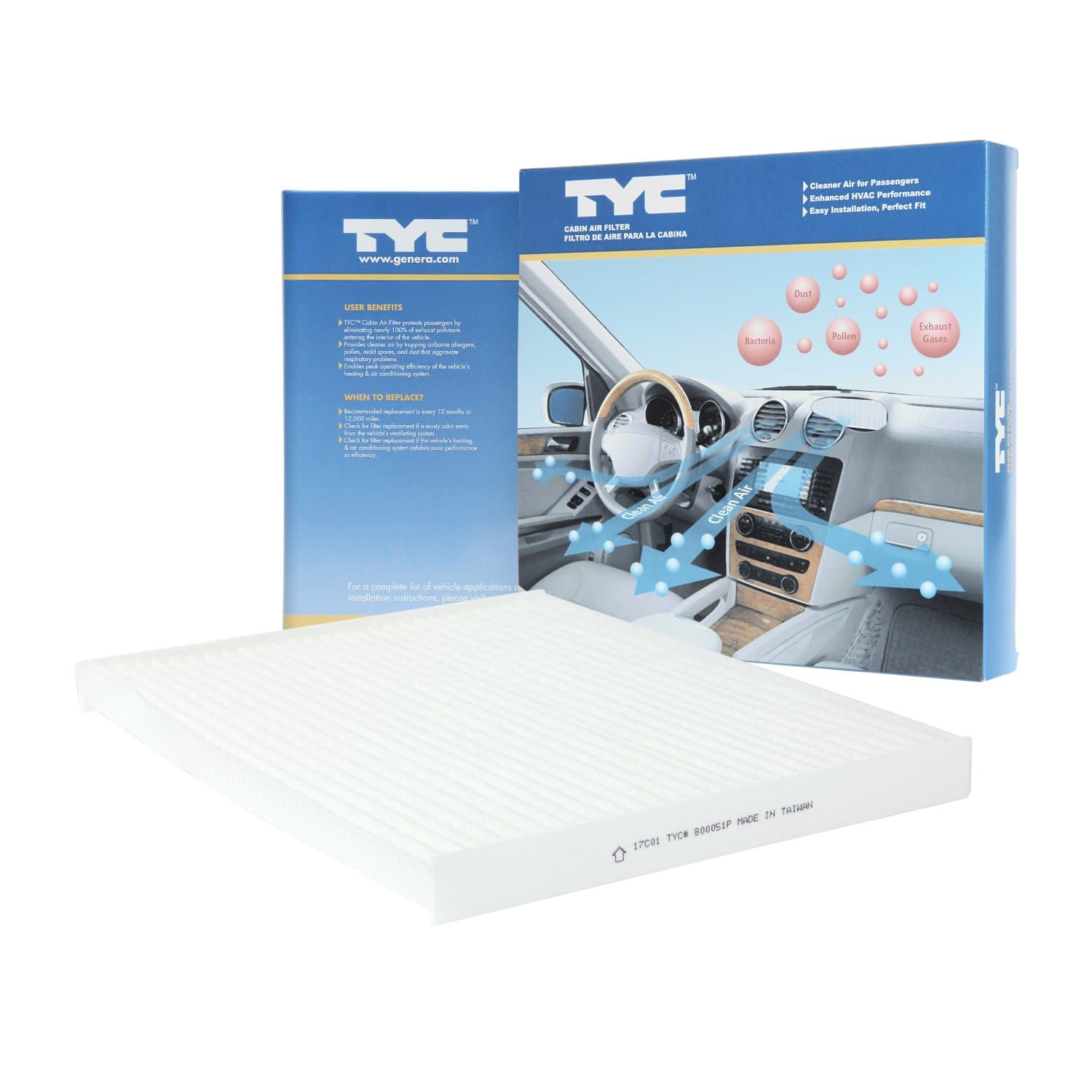 TYC 800051P Replacement Cabin Air Filter