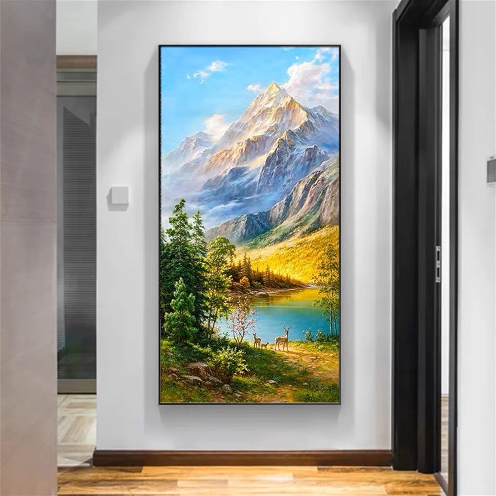 5D DIY Diamond Painting Kits for Adults,Scenery Mountain Diamond Art for Adults Full Drill Crafts,Fun Gifts for Adults & Kids,Diamond Art Paint by Numbers for Home Wall Decor 20x60in/50x150cm ZY1-284