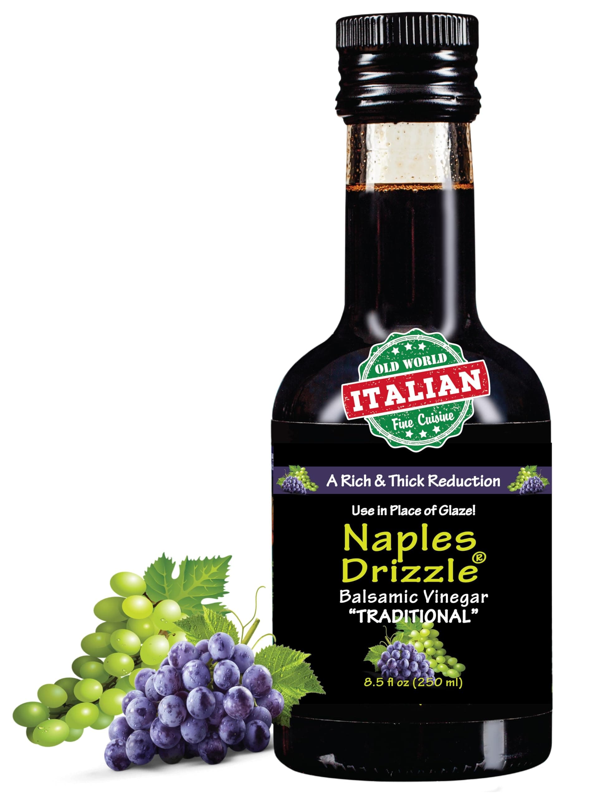 TRADITIONAL - Rich, Extra Thick Balsamic Vinegar REDUCTION, No Added Sugar or Thickeners, Better-Than-Glaze Balsamic Vinegar (Traditional)