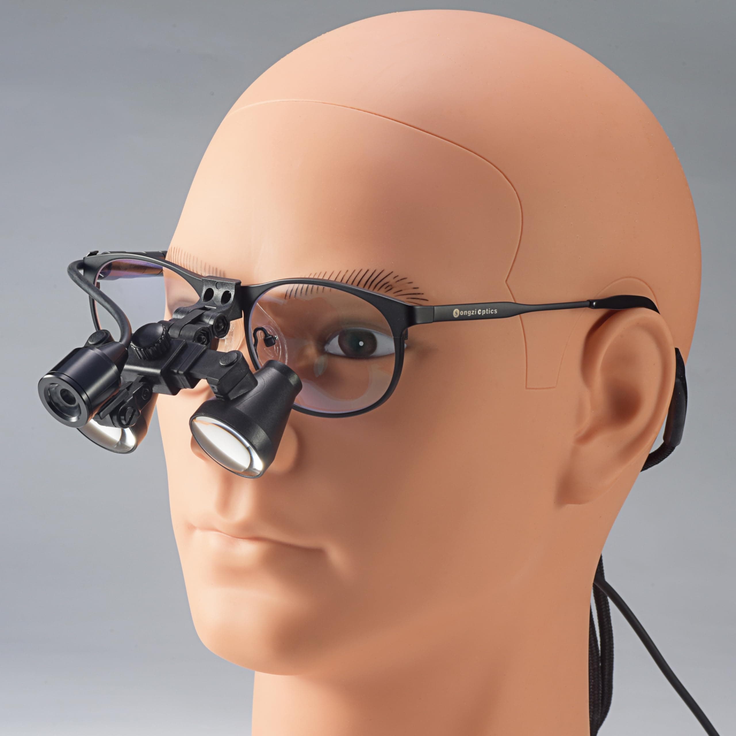 2.5X 3X 3.5X Optional Titanium Frame Binocular Dental Surgical Loupes with High Brightness Led Headlight (Working Distance :(500-600 mm) XL, Magnification:3.5X)