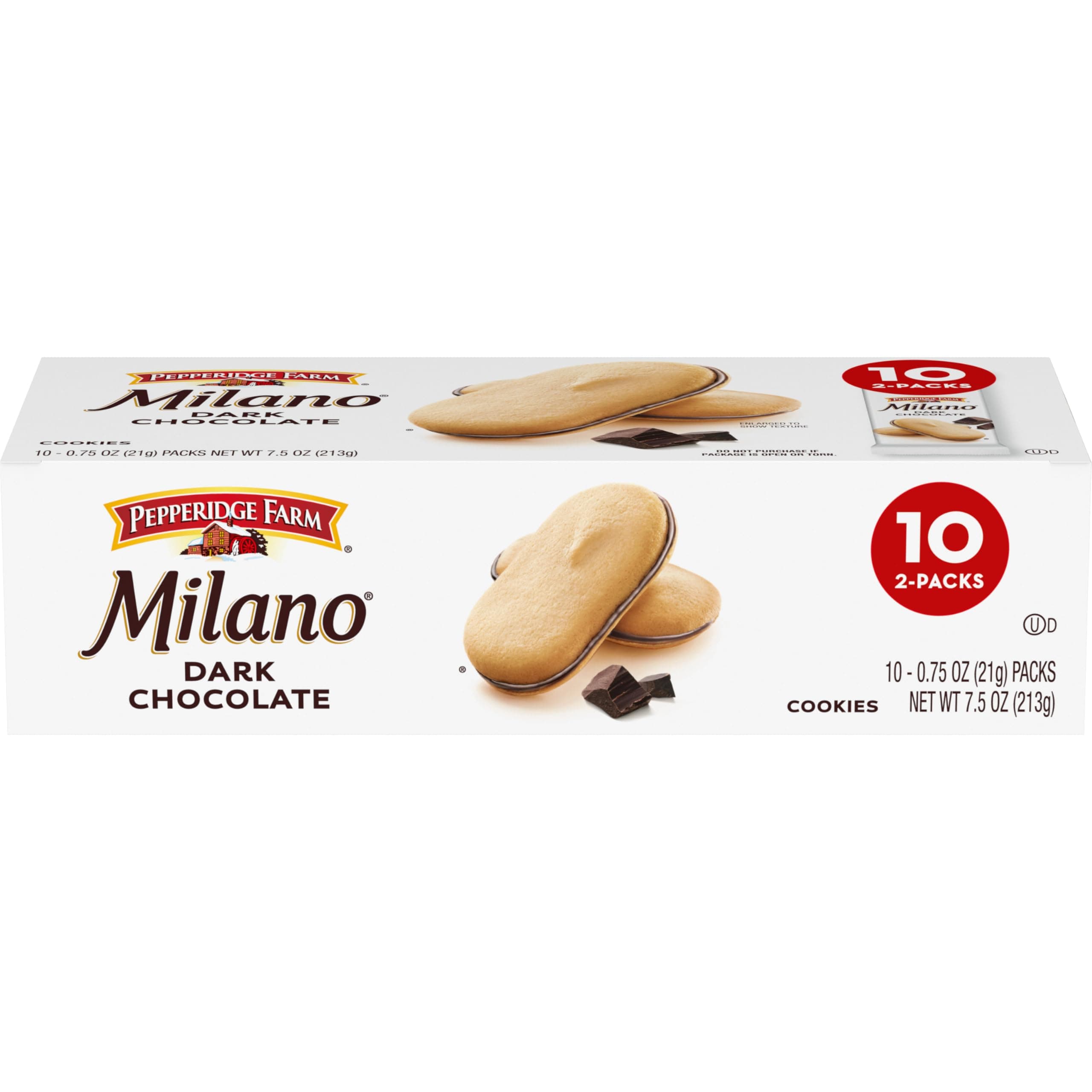 Milano Cookies, Dark Chocolate, 10 Packs, 2 Cookies per Pack