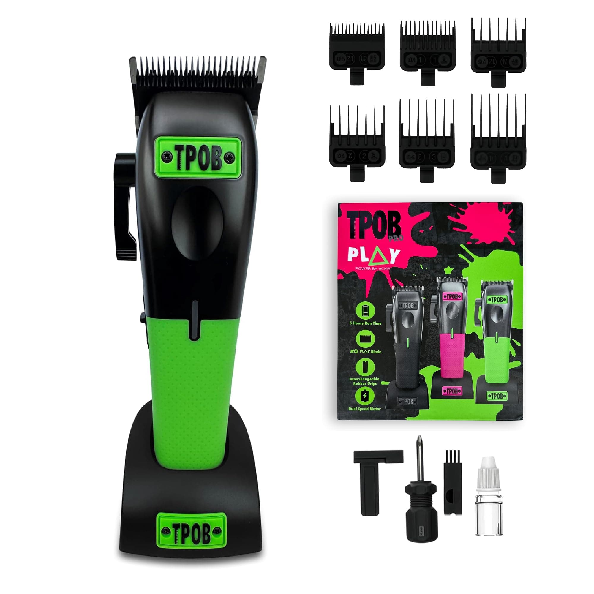 TPOB Men Play With Charge Stand Modular Battery Powered Professional Hair Clippers