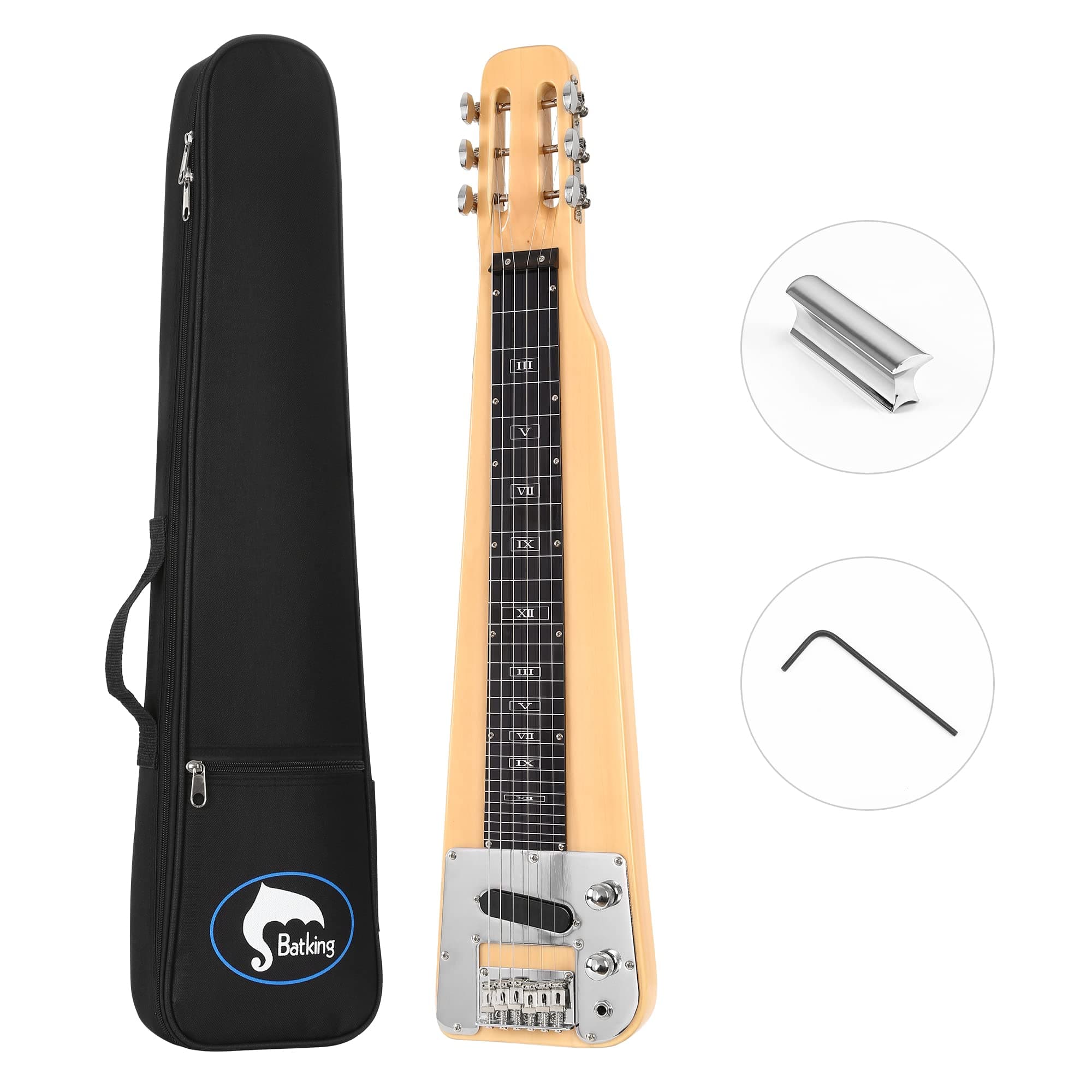 6 STRING NATURAL ELECTRIC LAP STEEL GUITAR