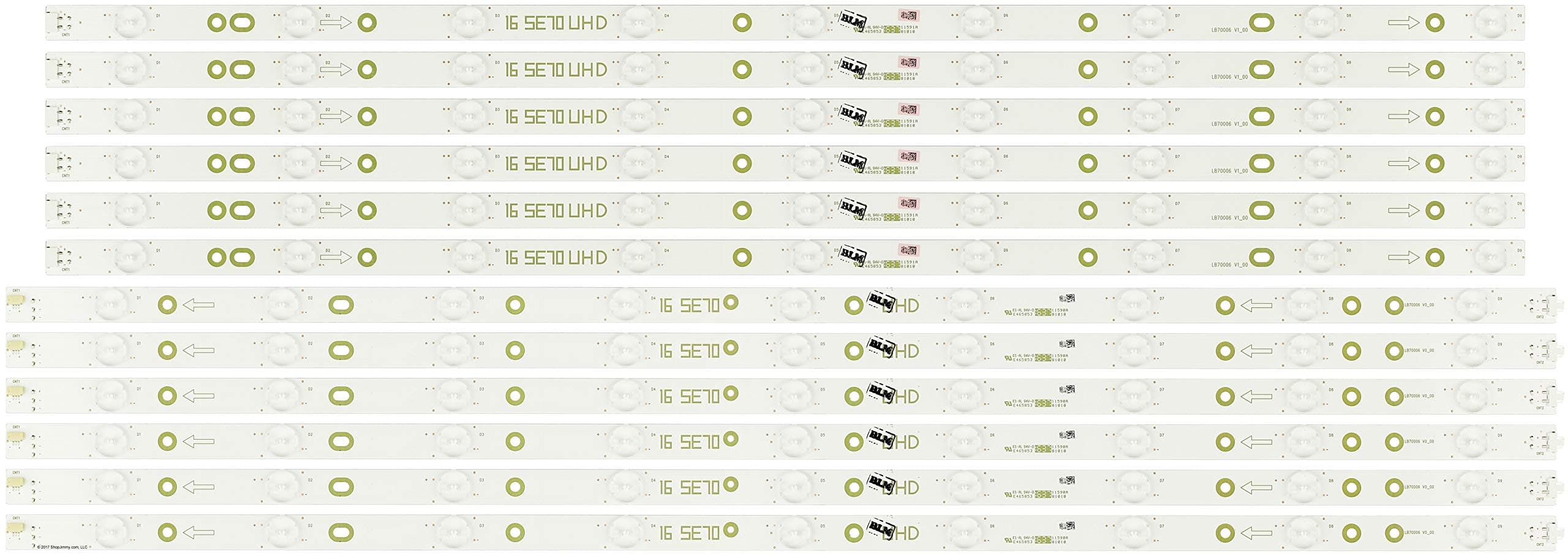 ShopJimmy LB70006 LED Backlight Strips (12) E70-E3 New