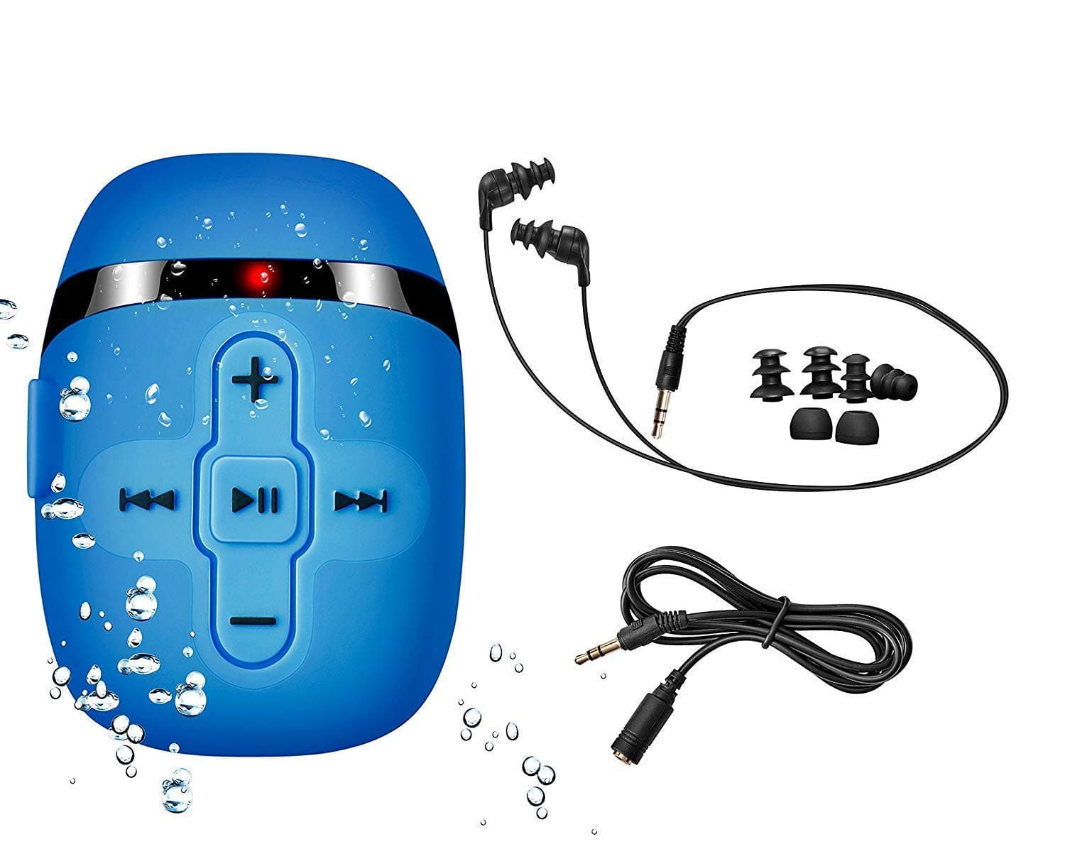 Waterproof MP3 Player for Swimming, Underwater Headphones with Short Cord, MP3 Waterproof Swimming Underwater 3 Meter, Shuffle Feature